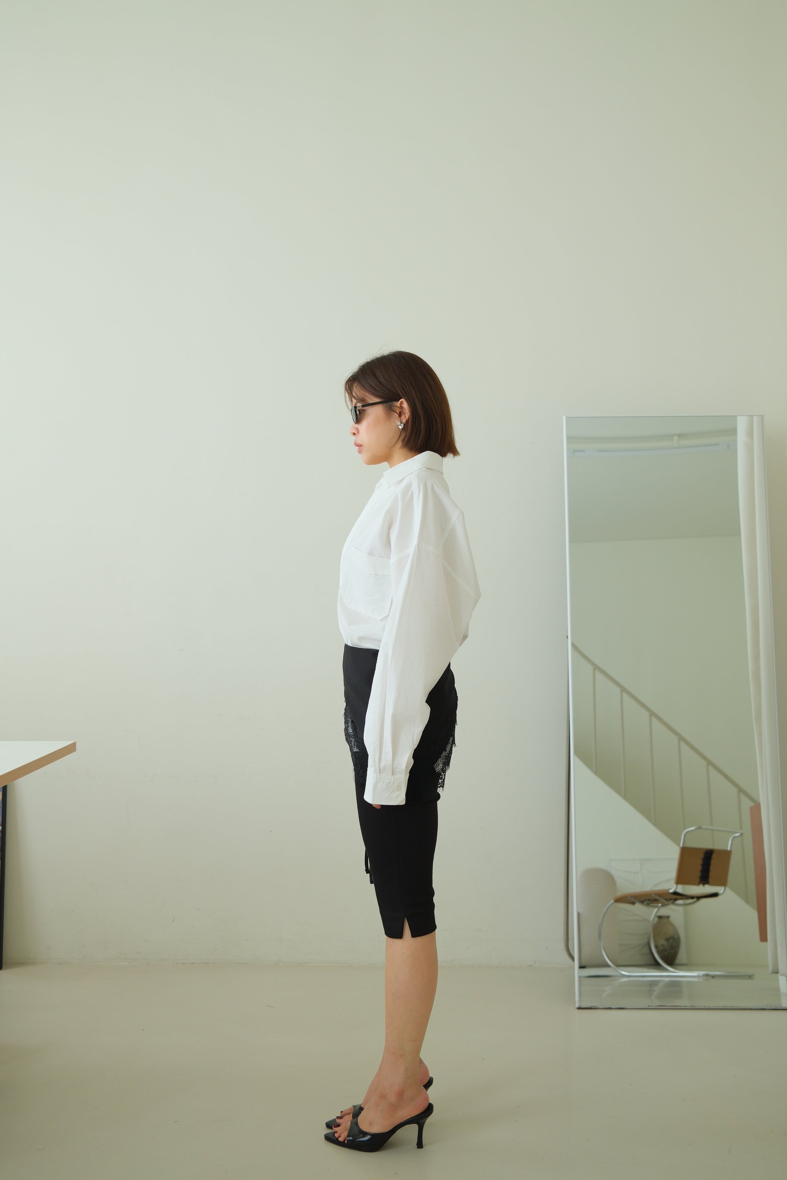 Kanne Layered Shirt with Deep V Overlay