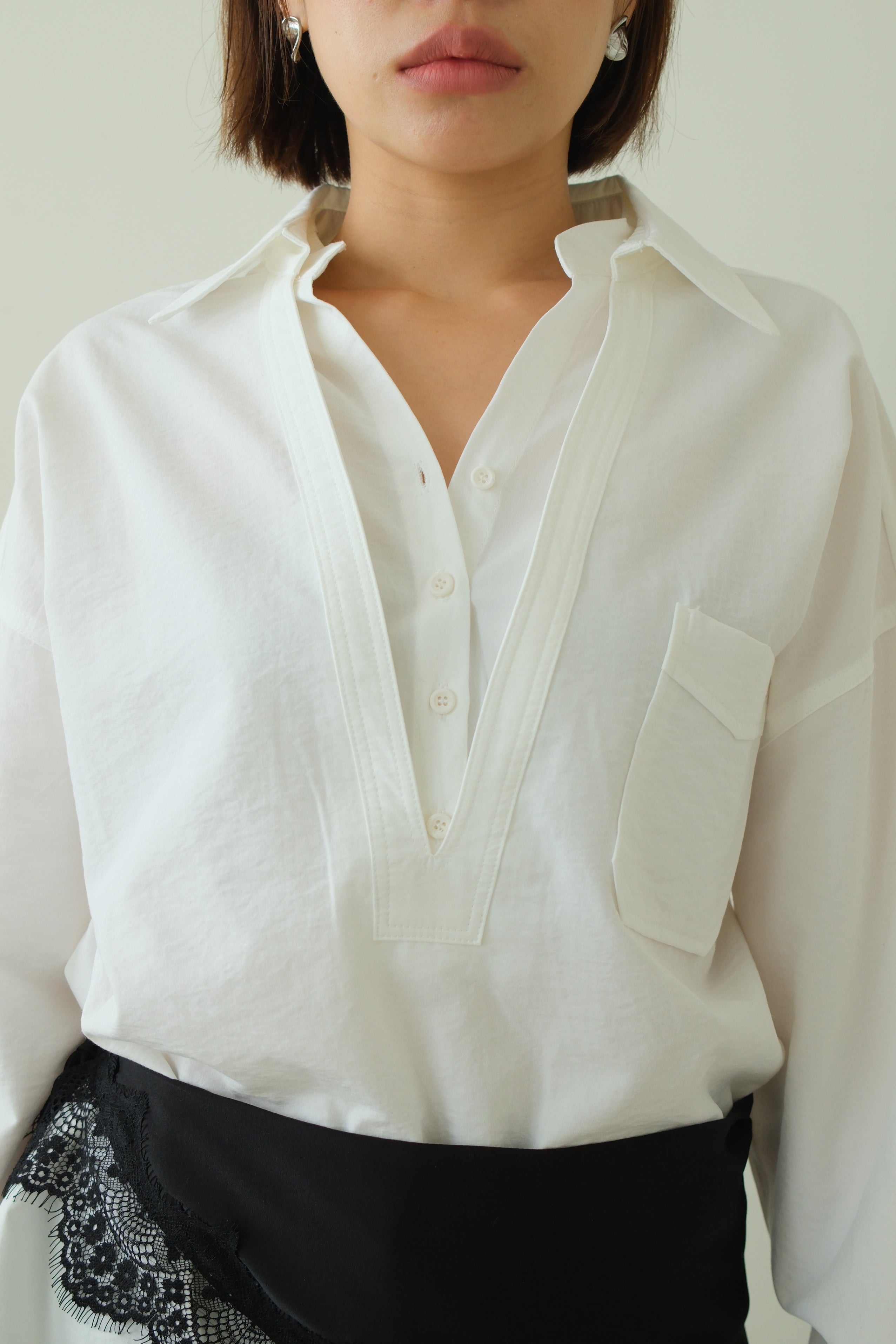 Kanne Layered Shirt with Deep V Overlay
