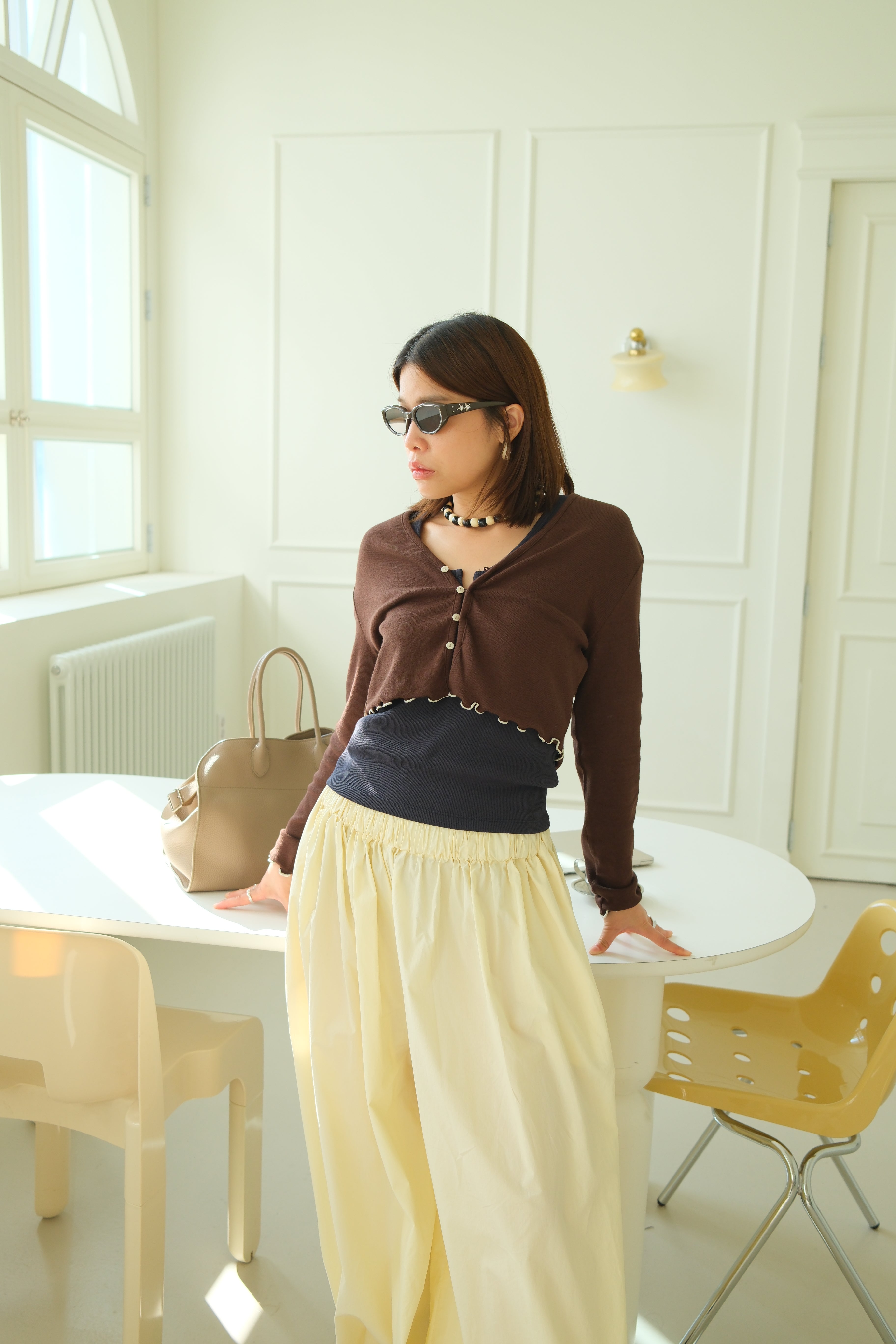 Moose frill edge crop cardigan