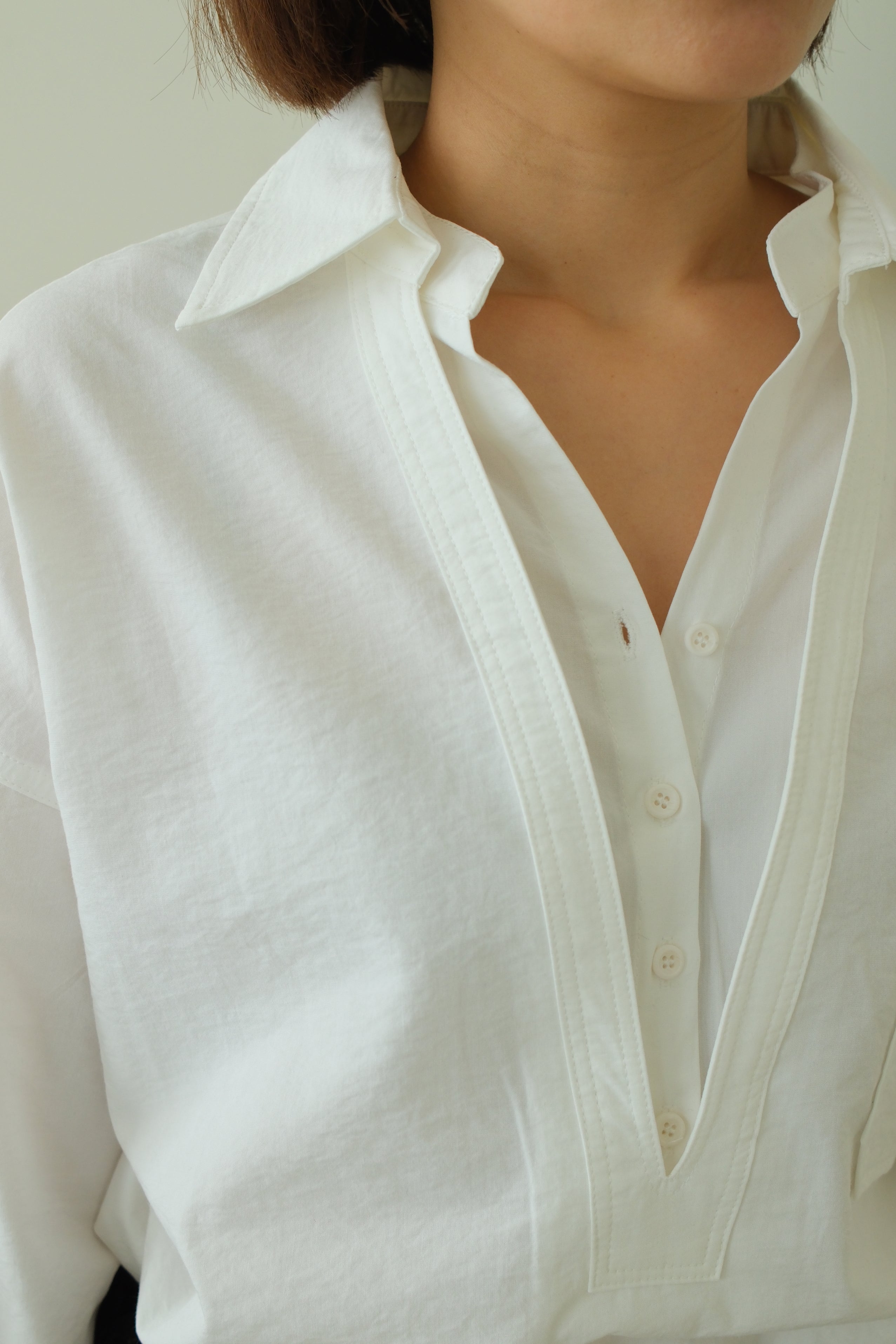 Kanne Layered Shirt with Deep V Overlay