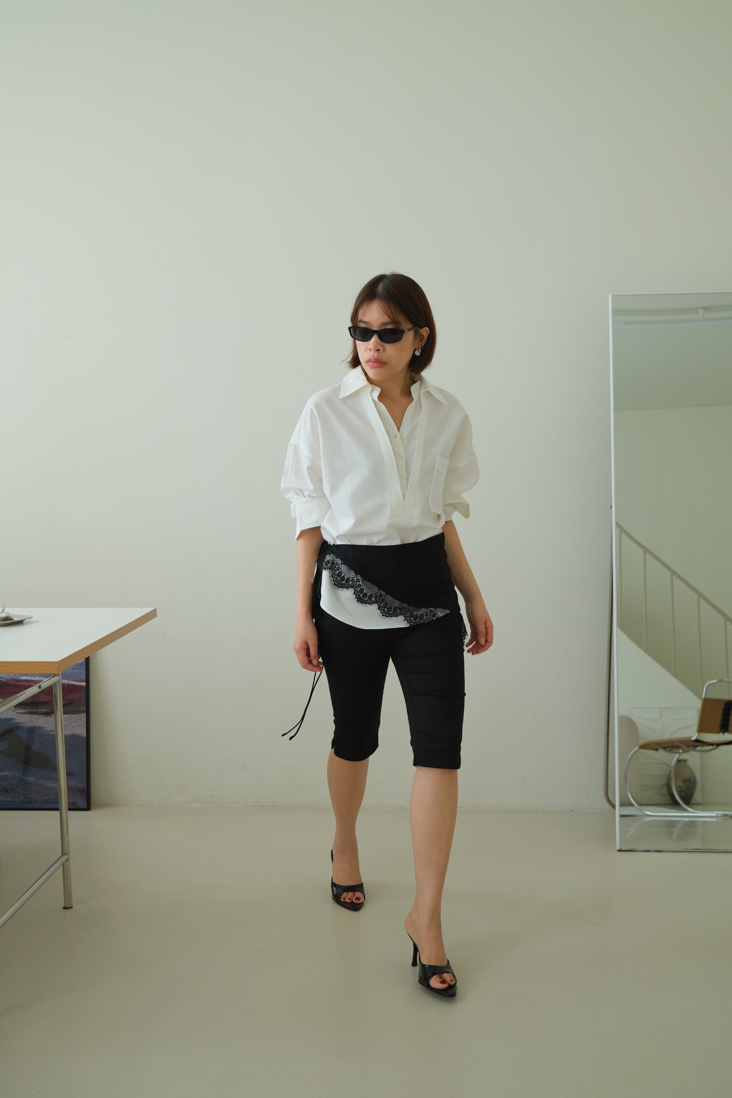 Kanne Layered Shirt with Deep V Overlay