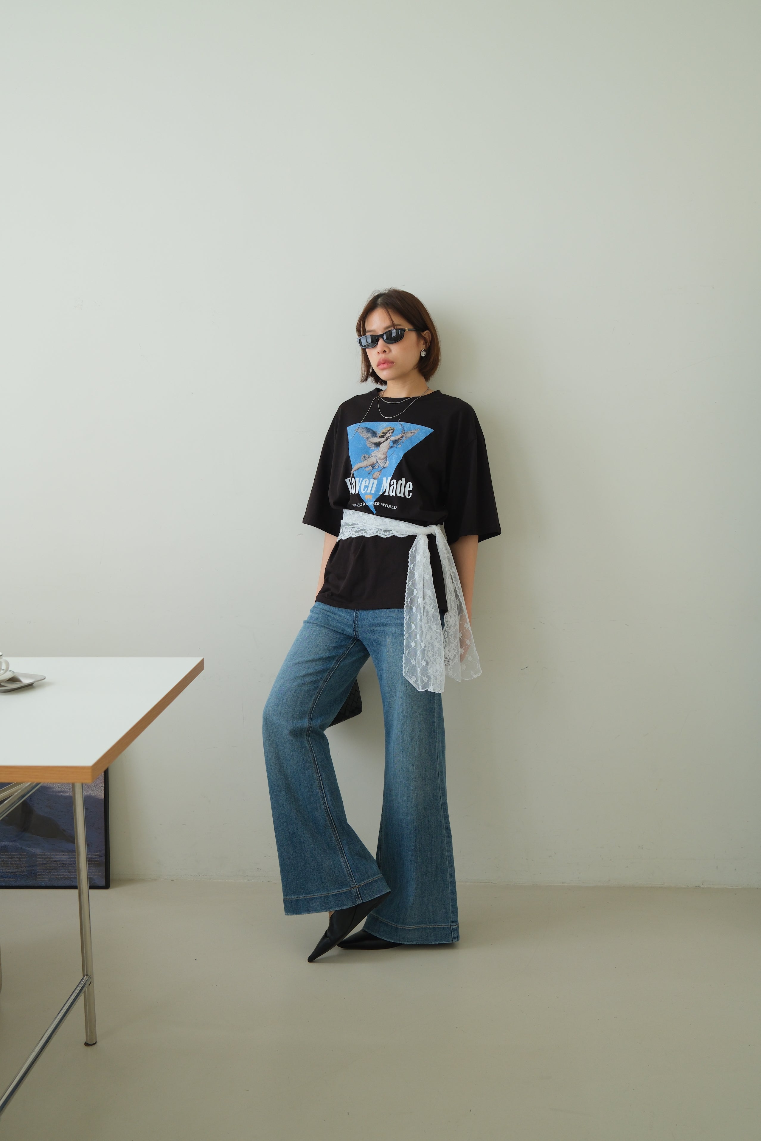 Lace Belt Detail Cupid Tee