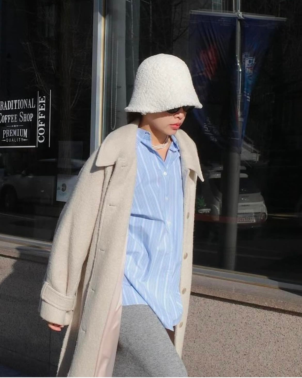 Fluffy cloche hat