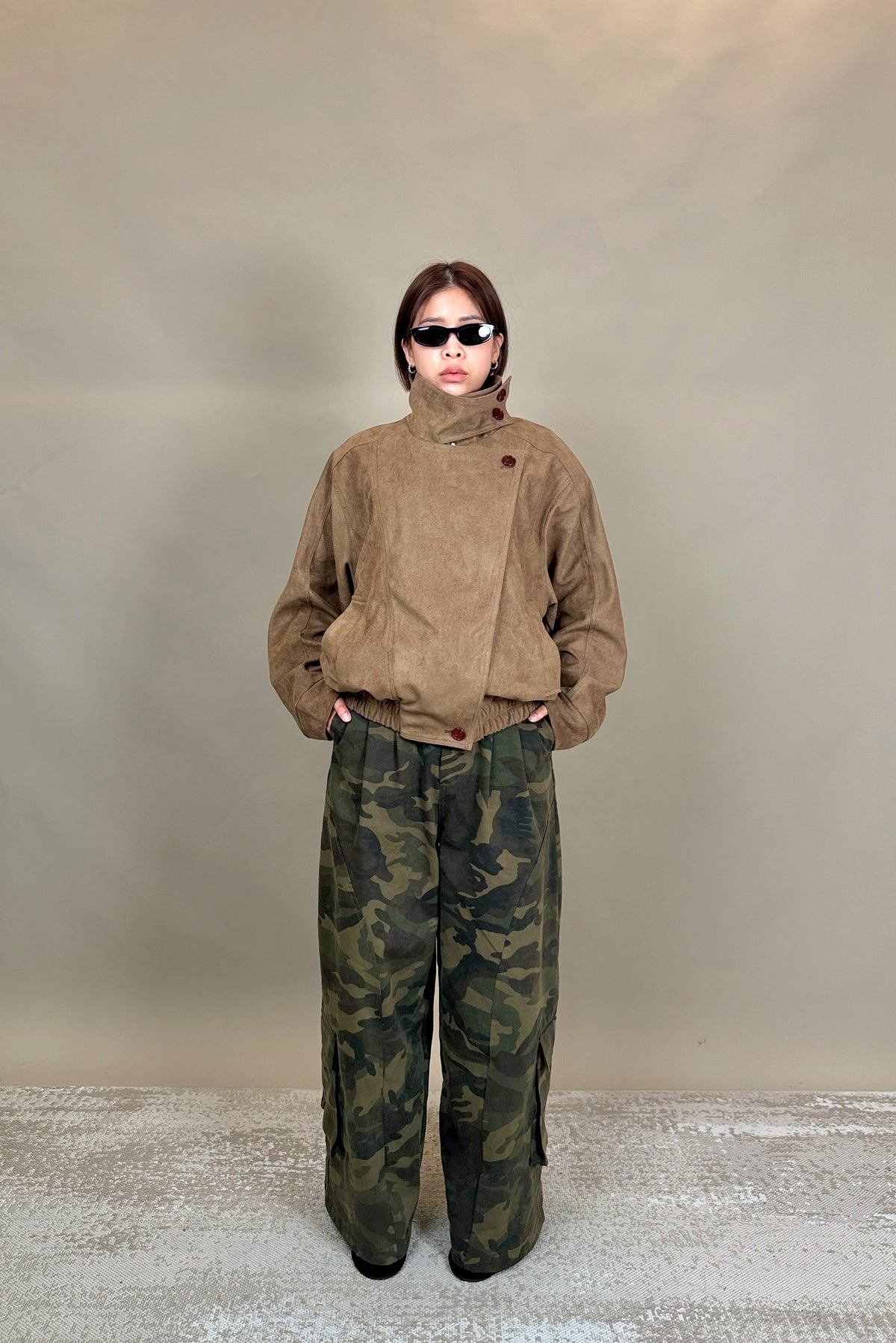 Blake Suede Funnel Bomber