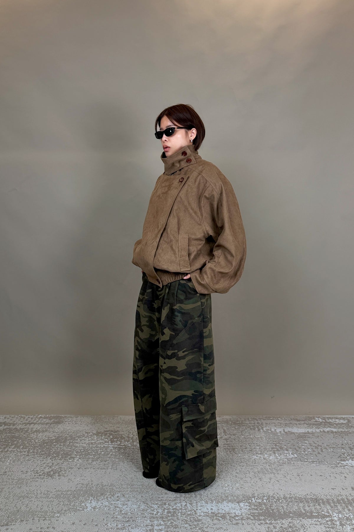 Blake Suede Funnel Bomber
