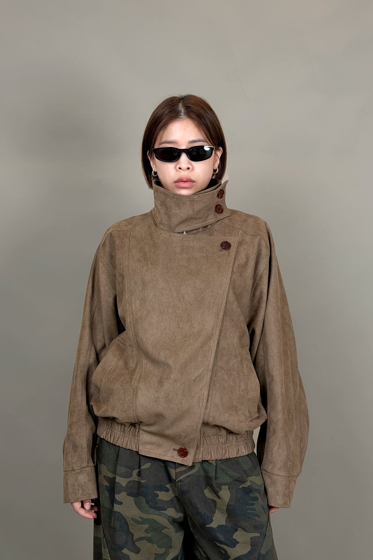 Blake Suede Funnel Bomber