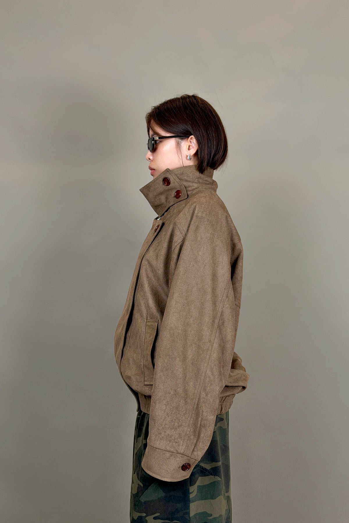 Blake Suede Funnel Bomber