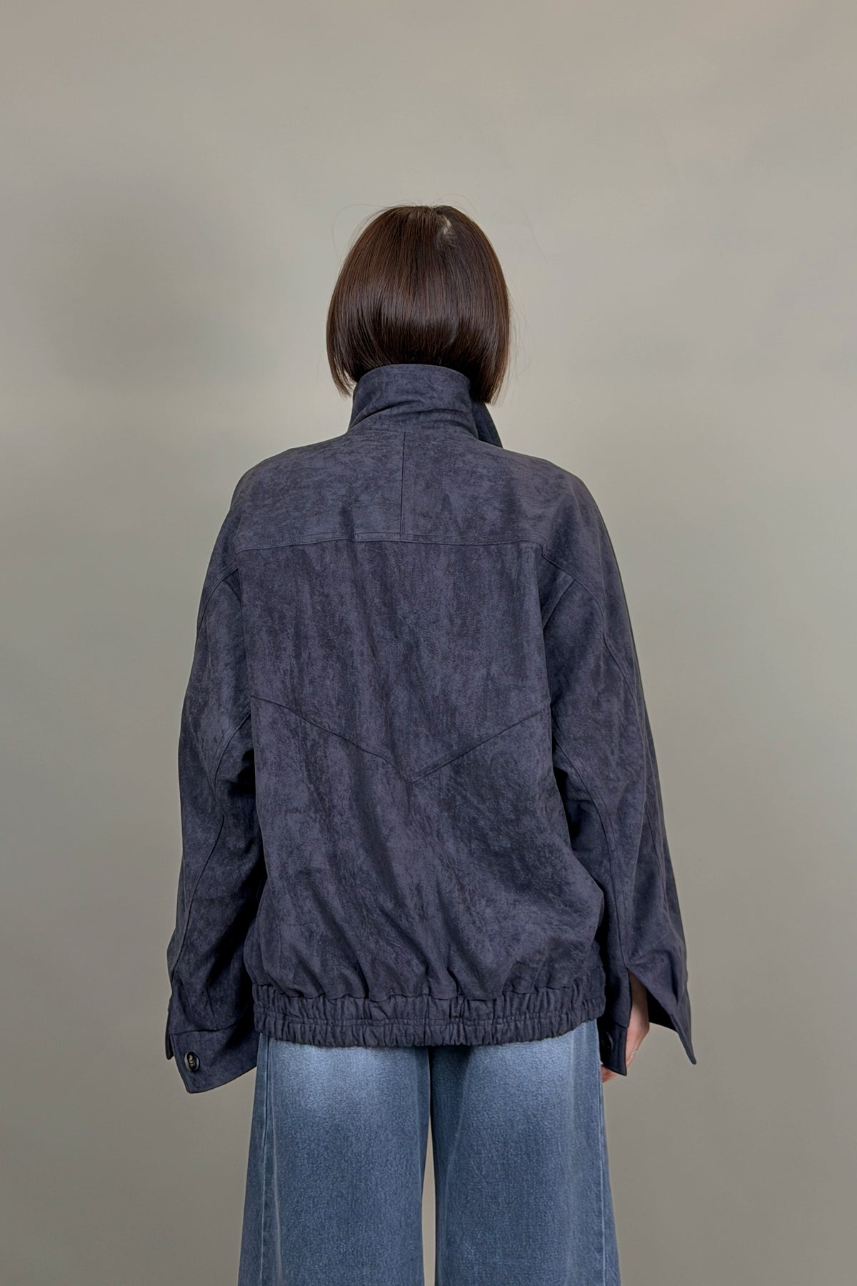 Blake Suede Funnel Bomber