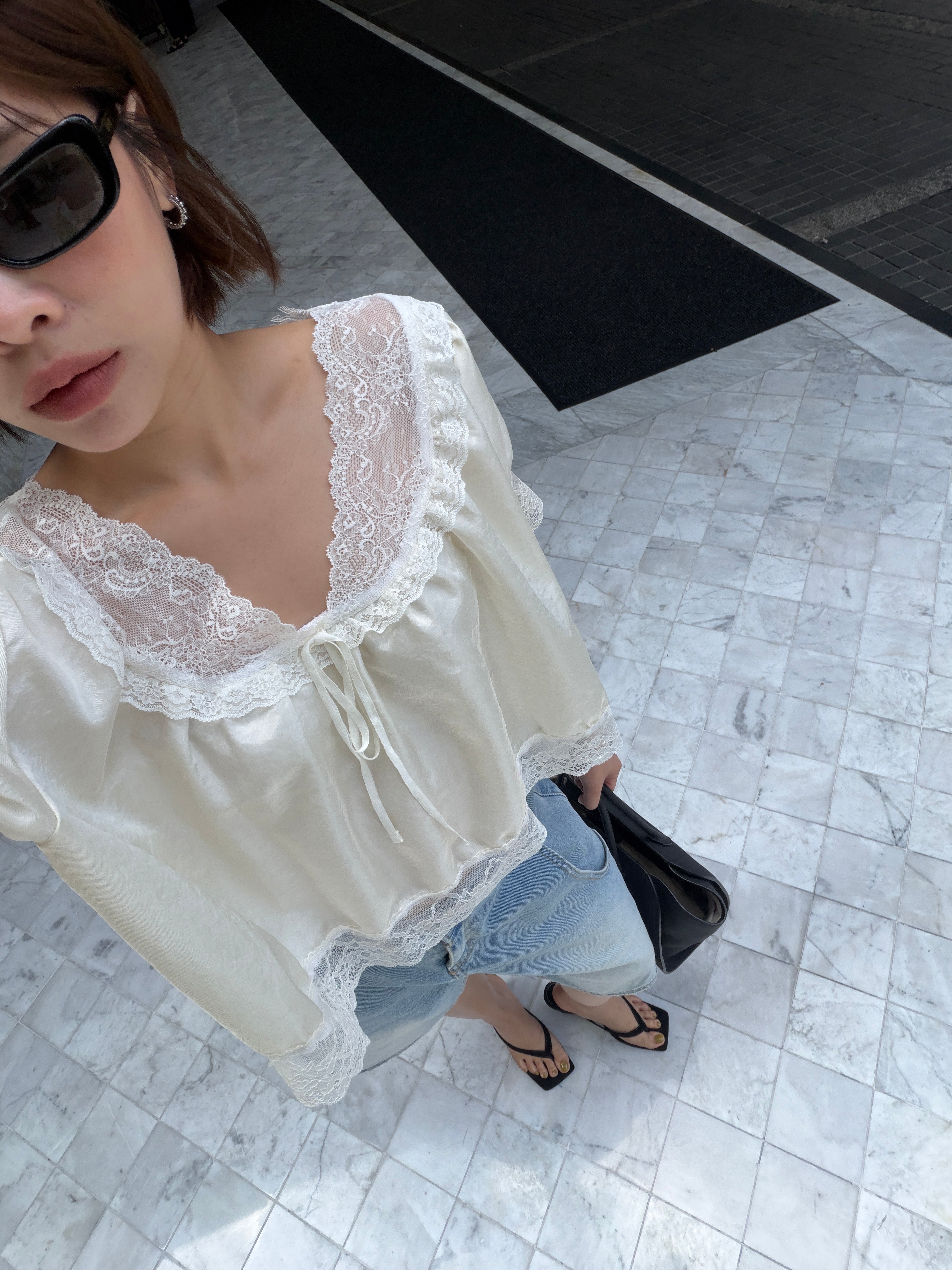 Mum made lace blouse