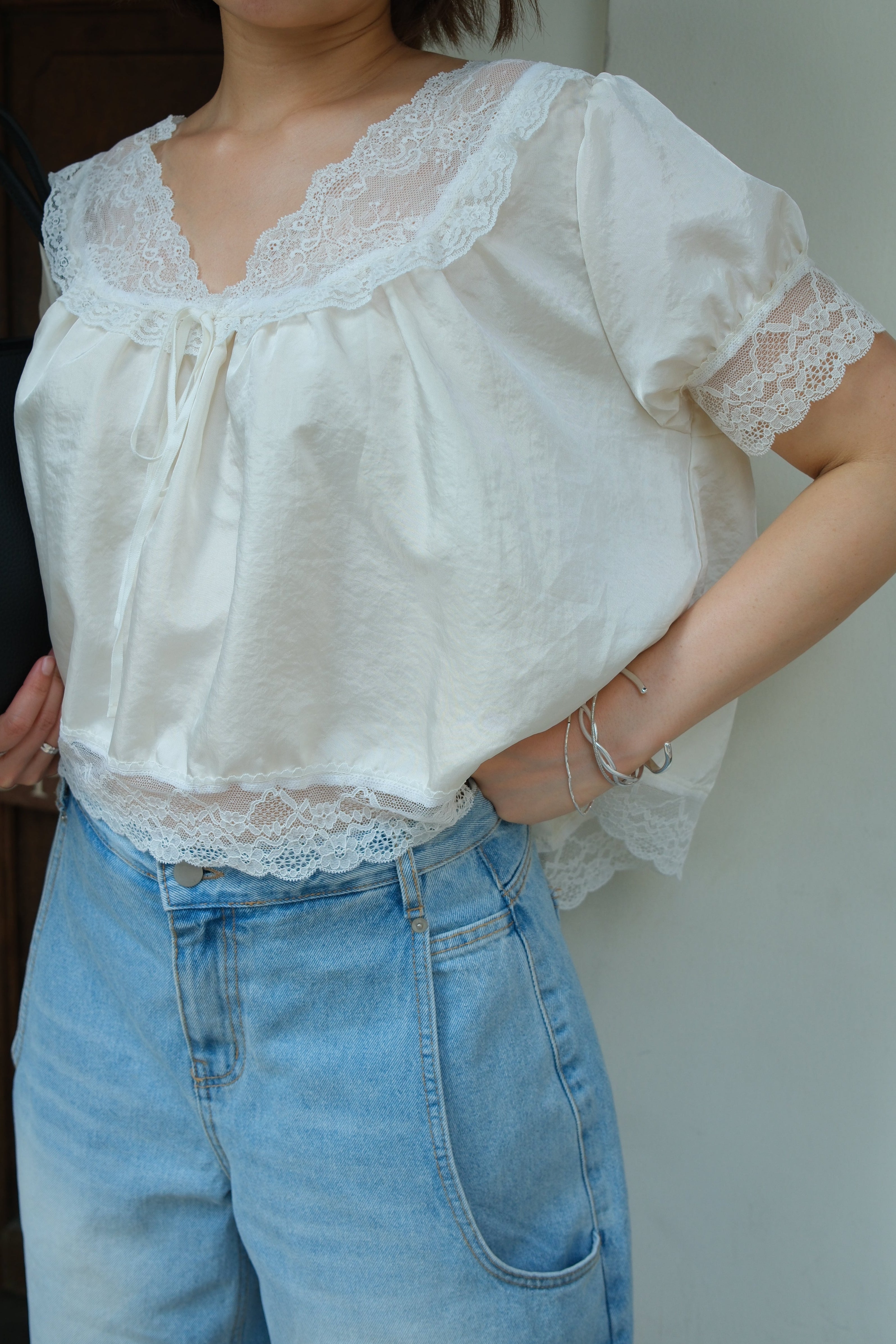 Mum made lace blouse