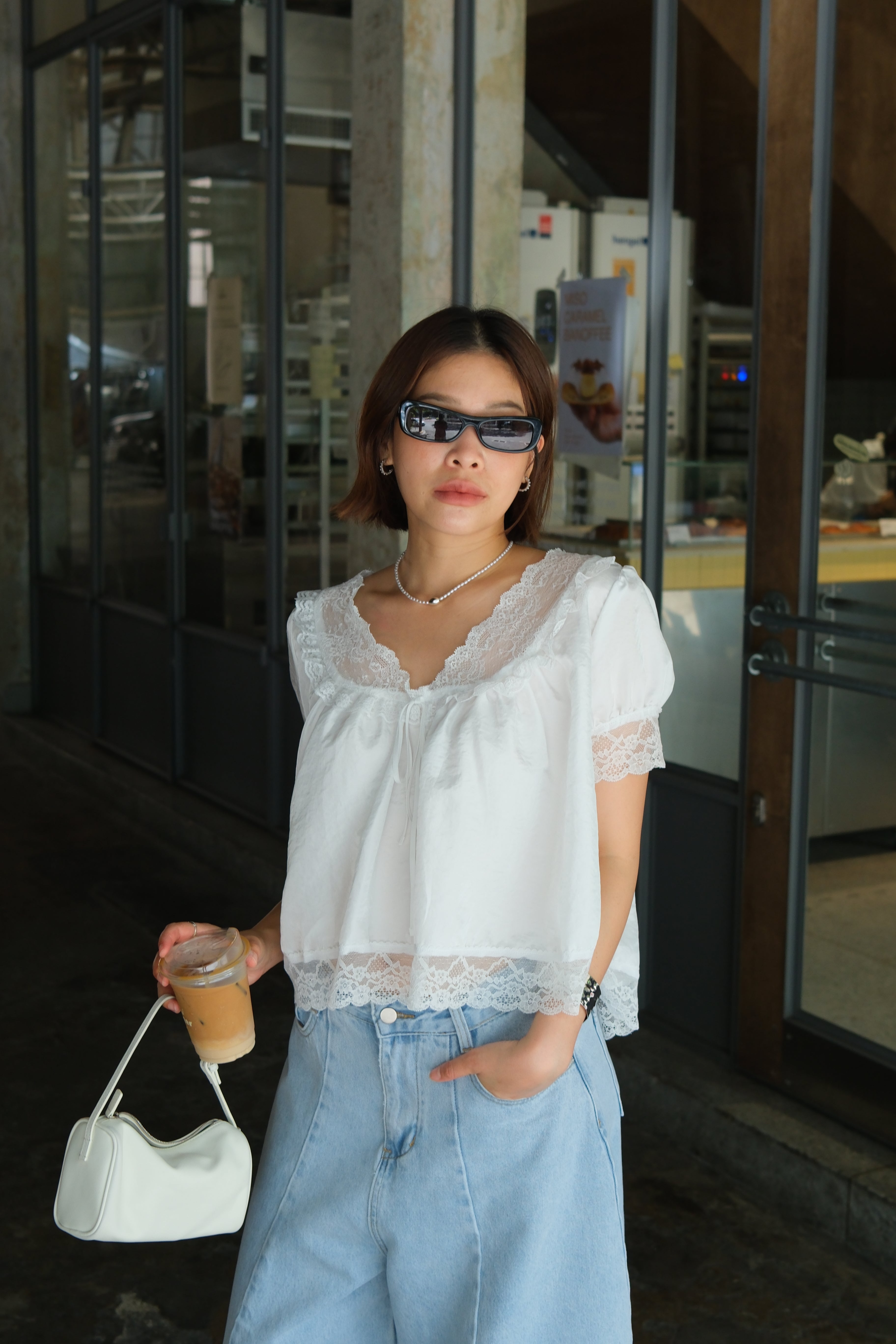 Mum made lace blouse