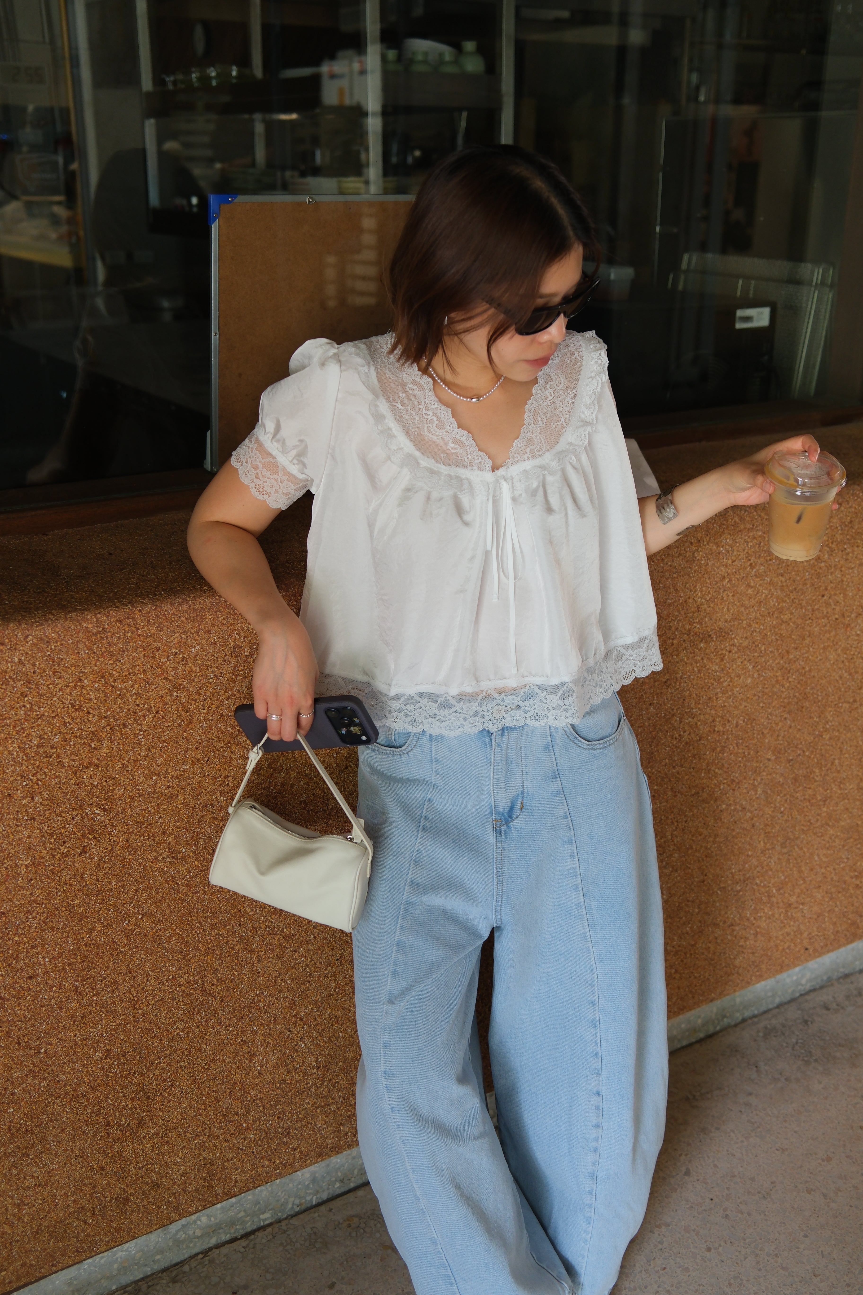 Mum made lace blouse