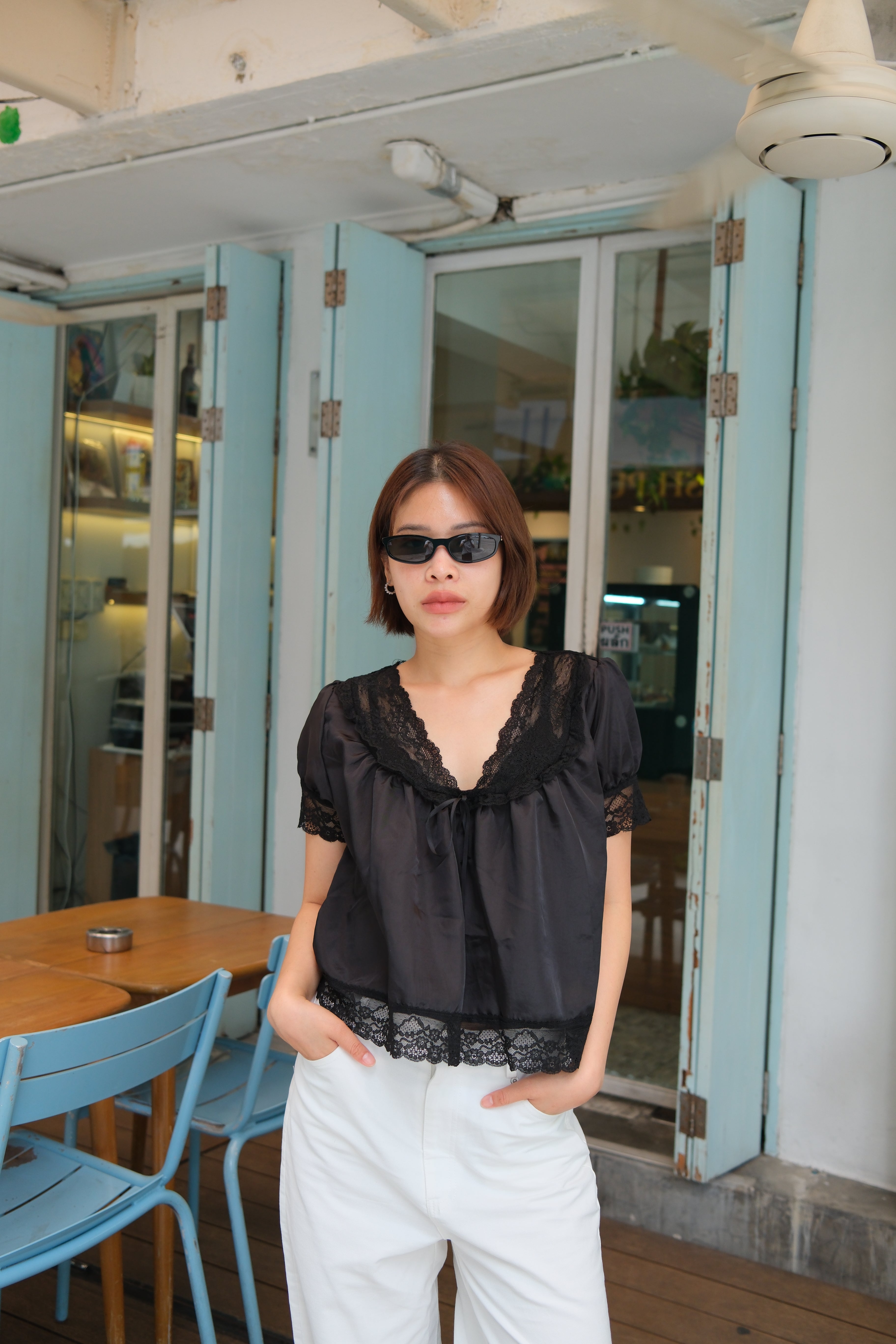 Mum made lace blouse