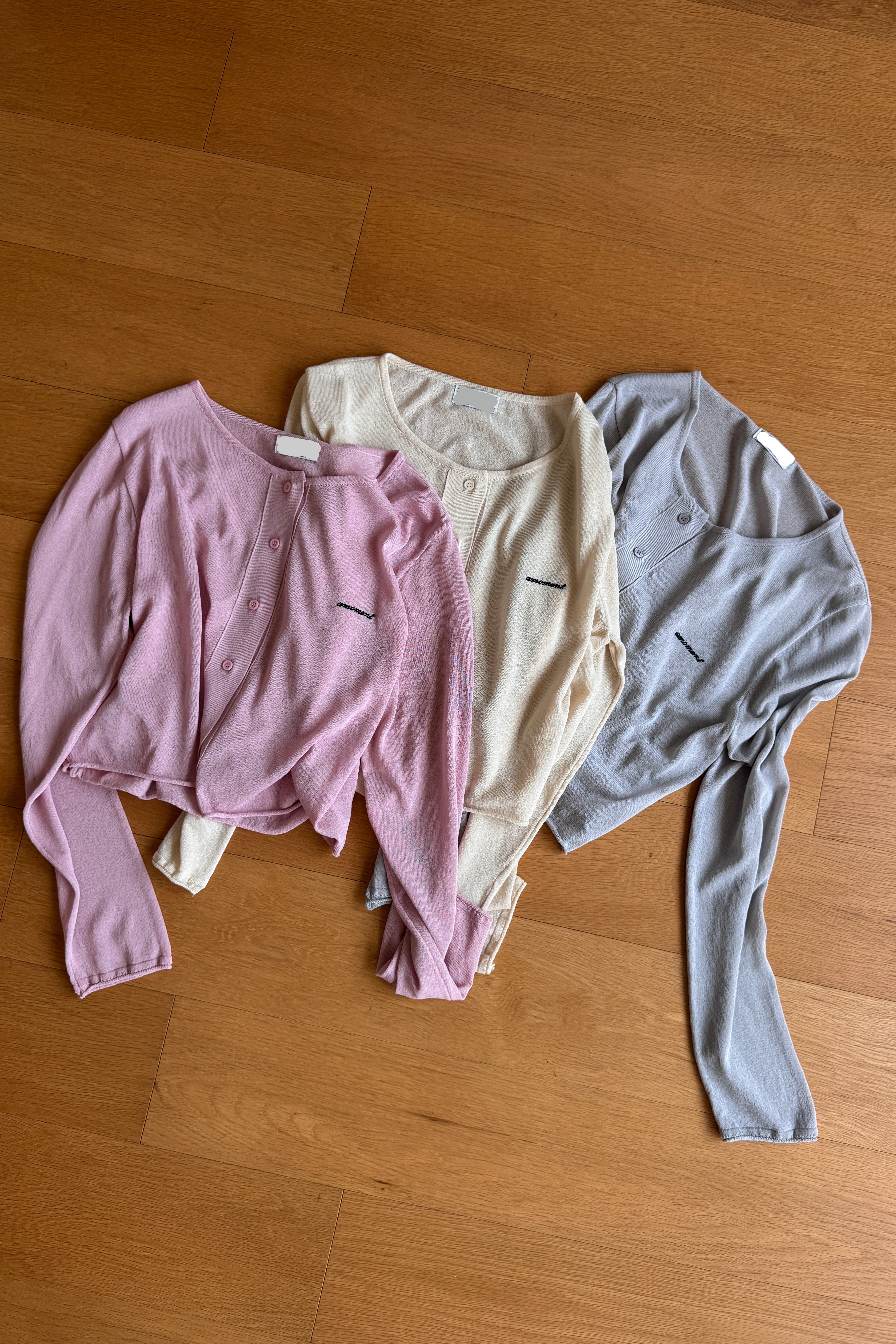lightweight round neck cardigan