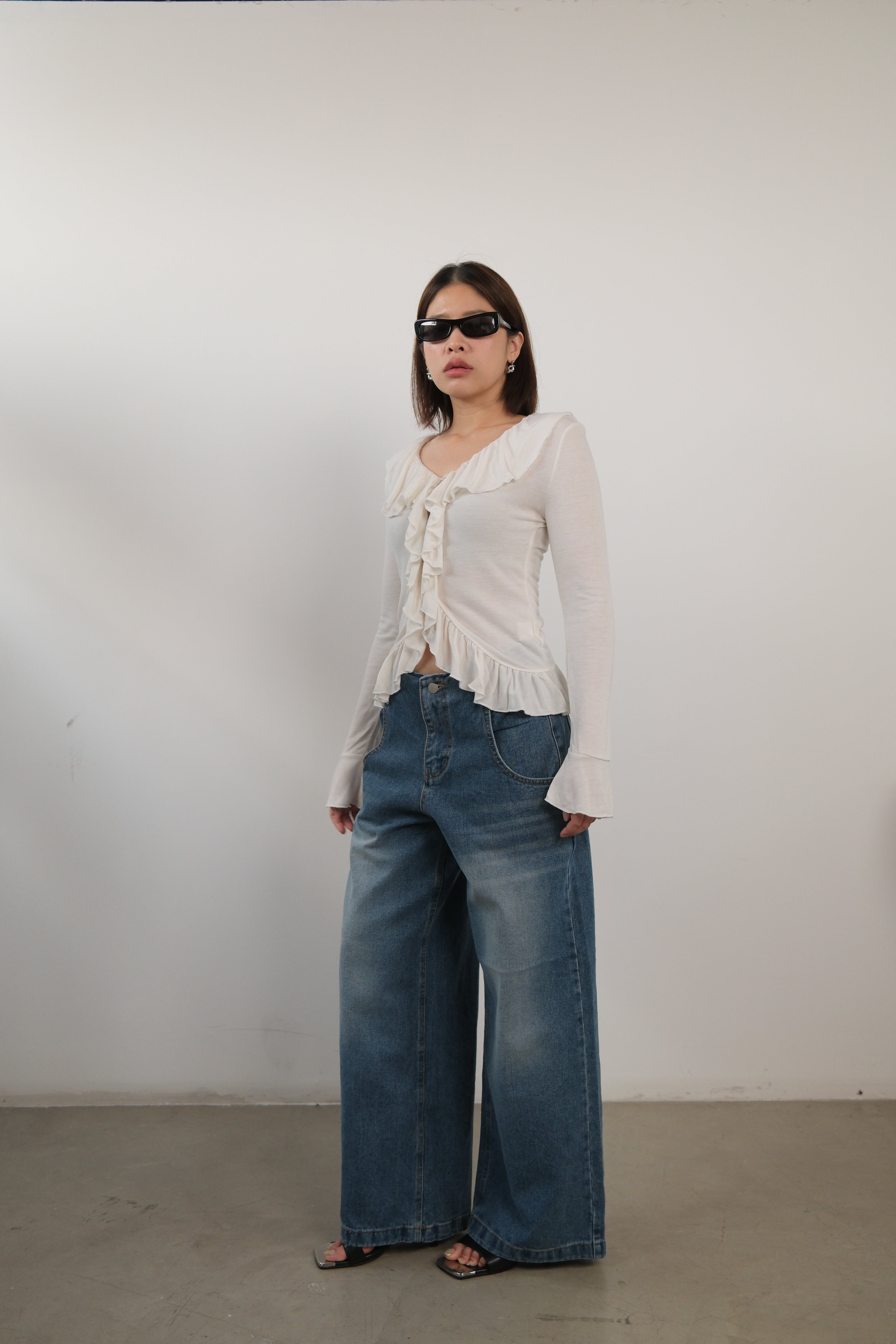 Coucou Large pocket wide leg jeans
