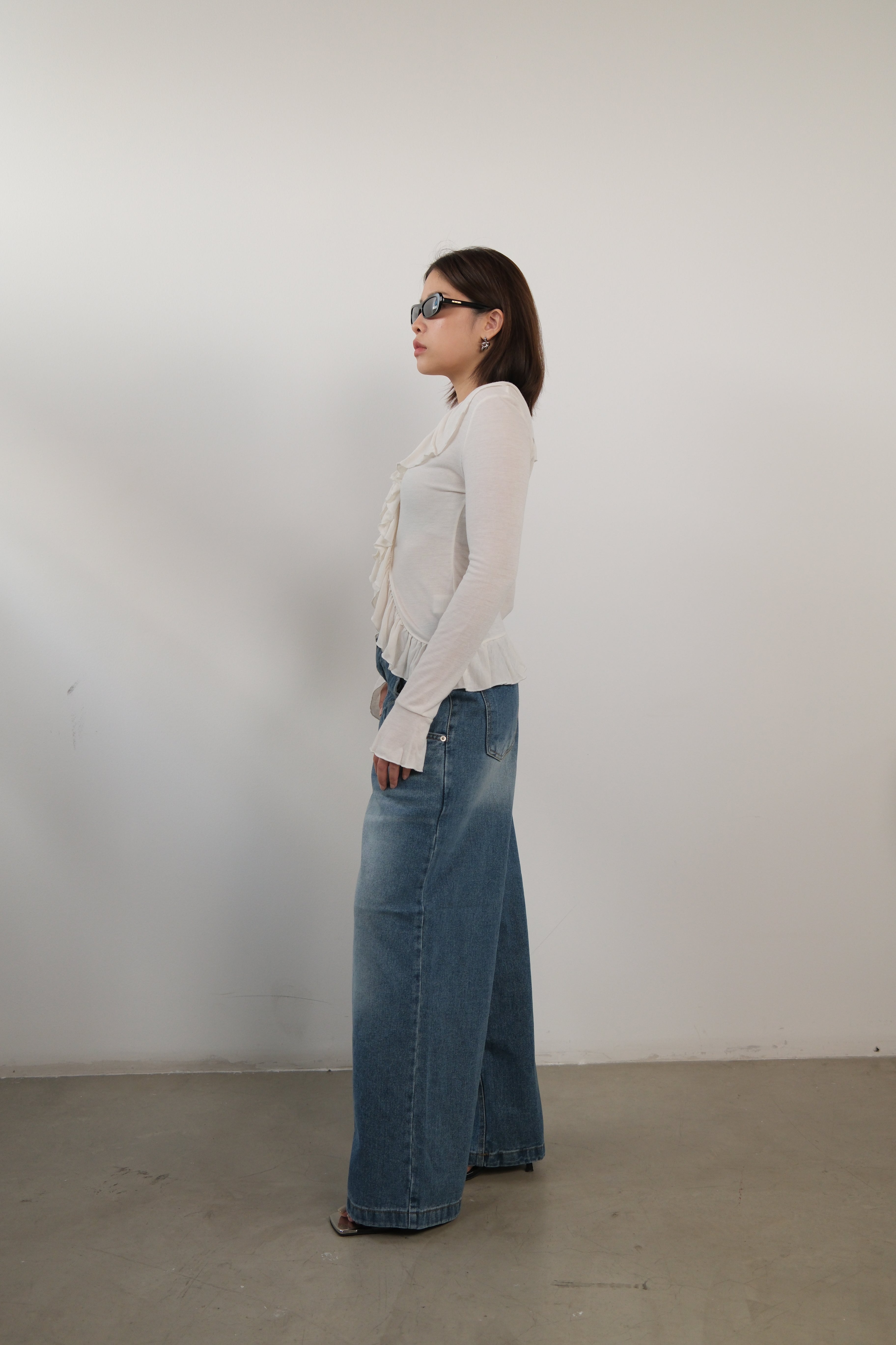 Coucou Large pocket wide leg jeans