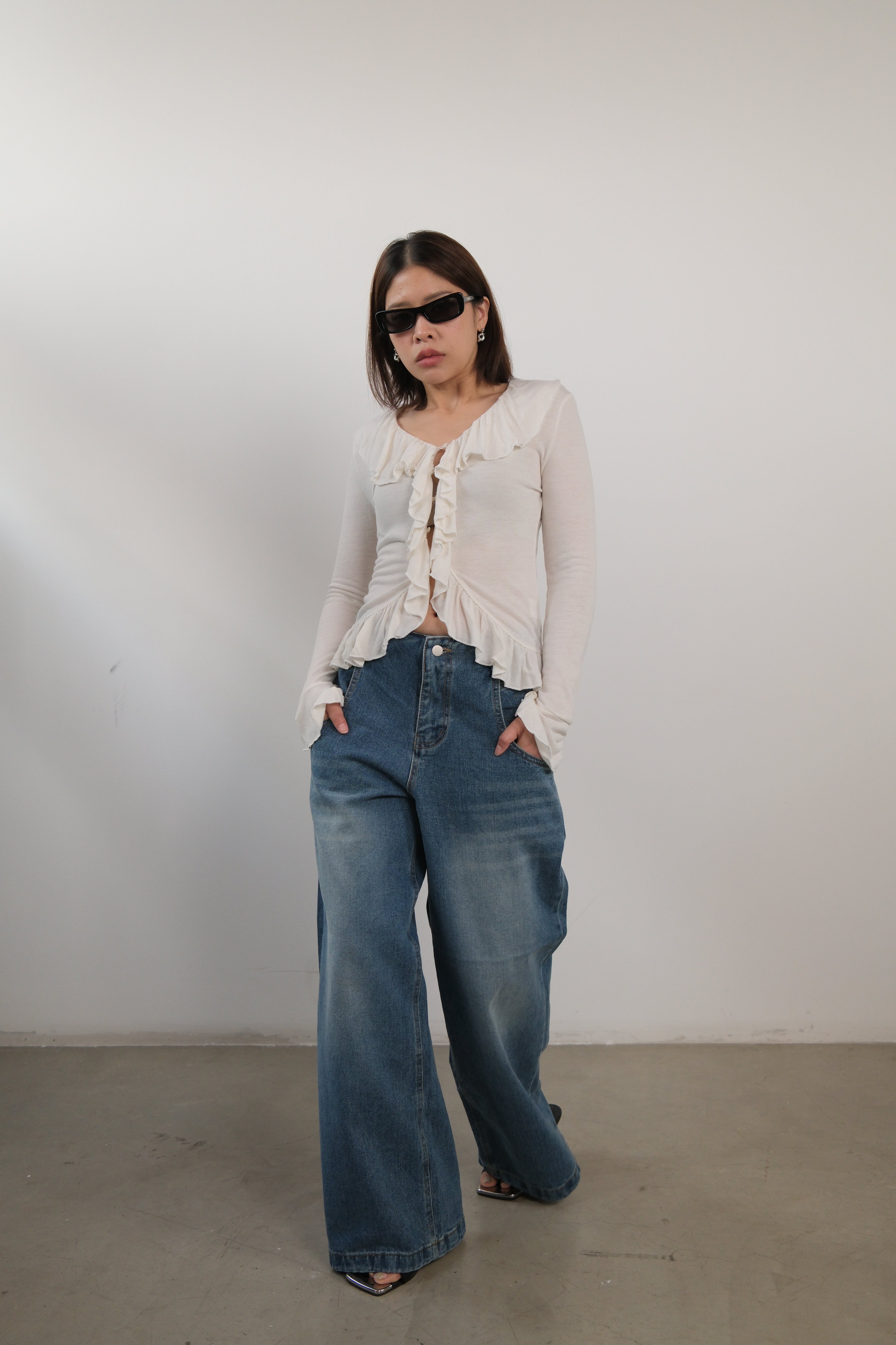Coucou Large pocket wide leg jeans