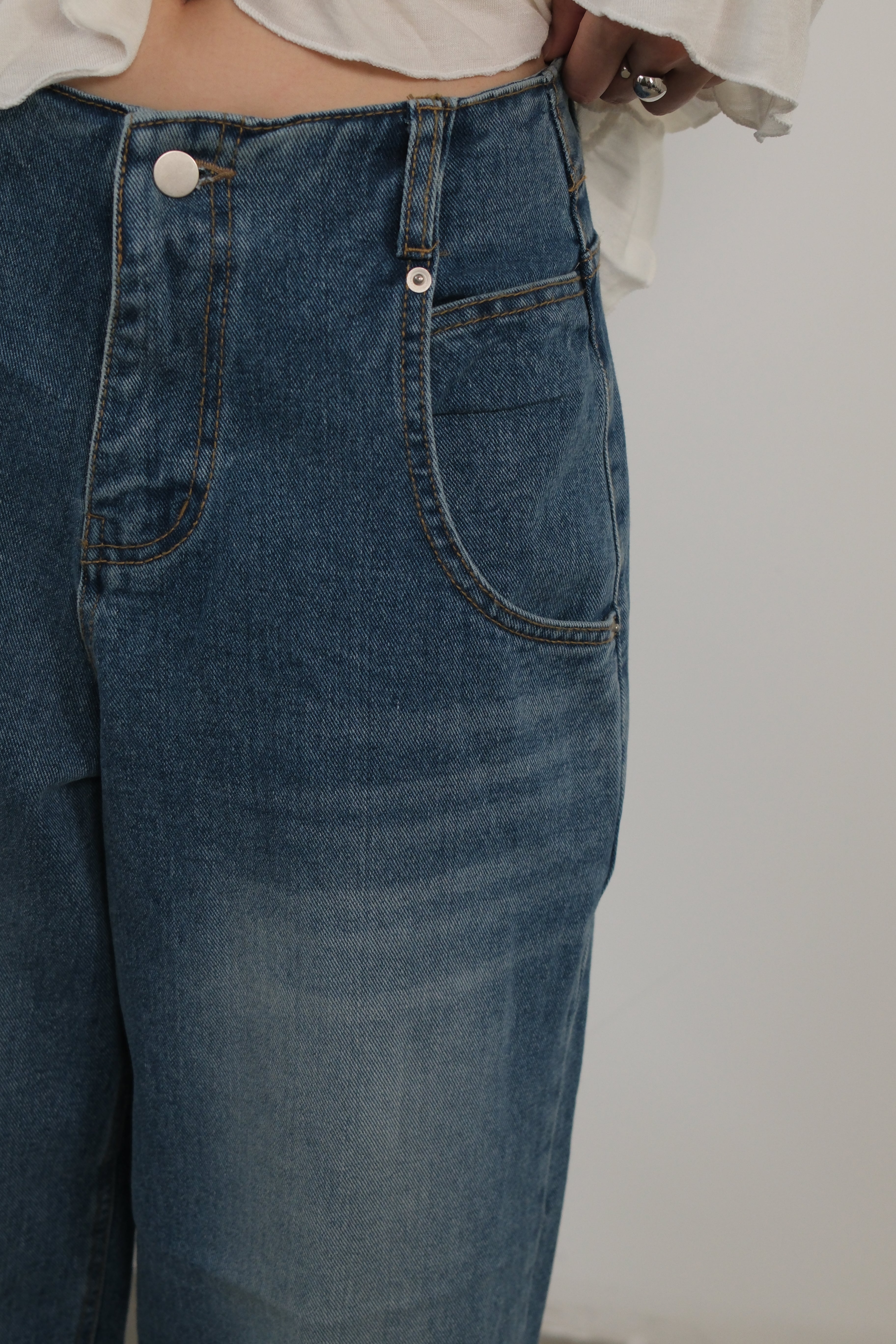 Coucou Large pocket wide leg jeans