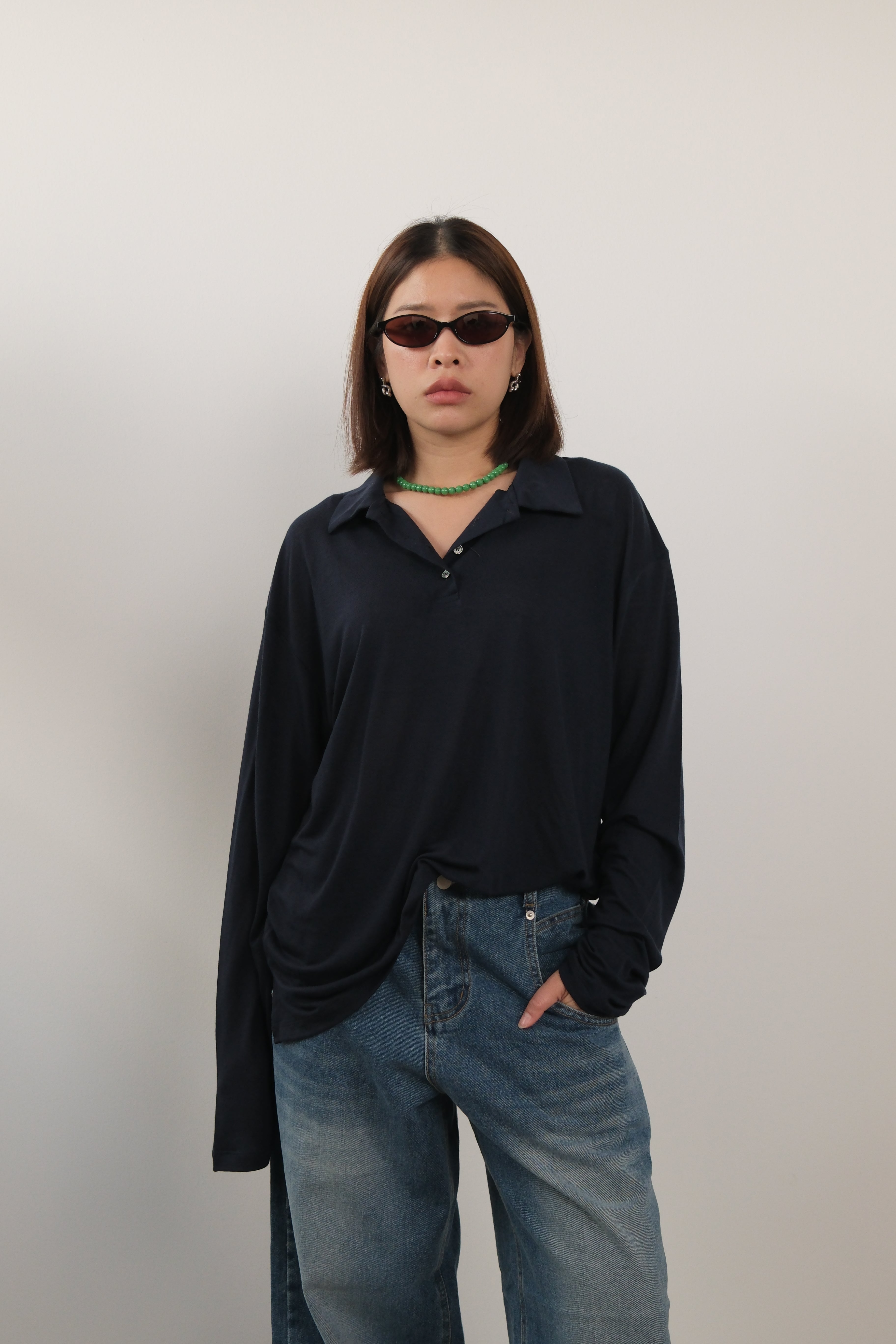 Lightweight polo longsleeve soft tee