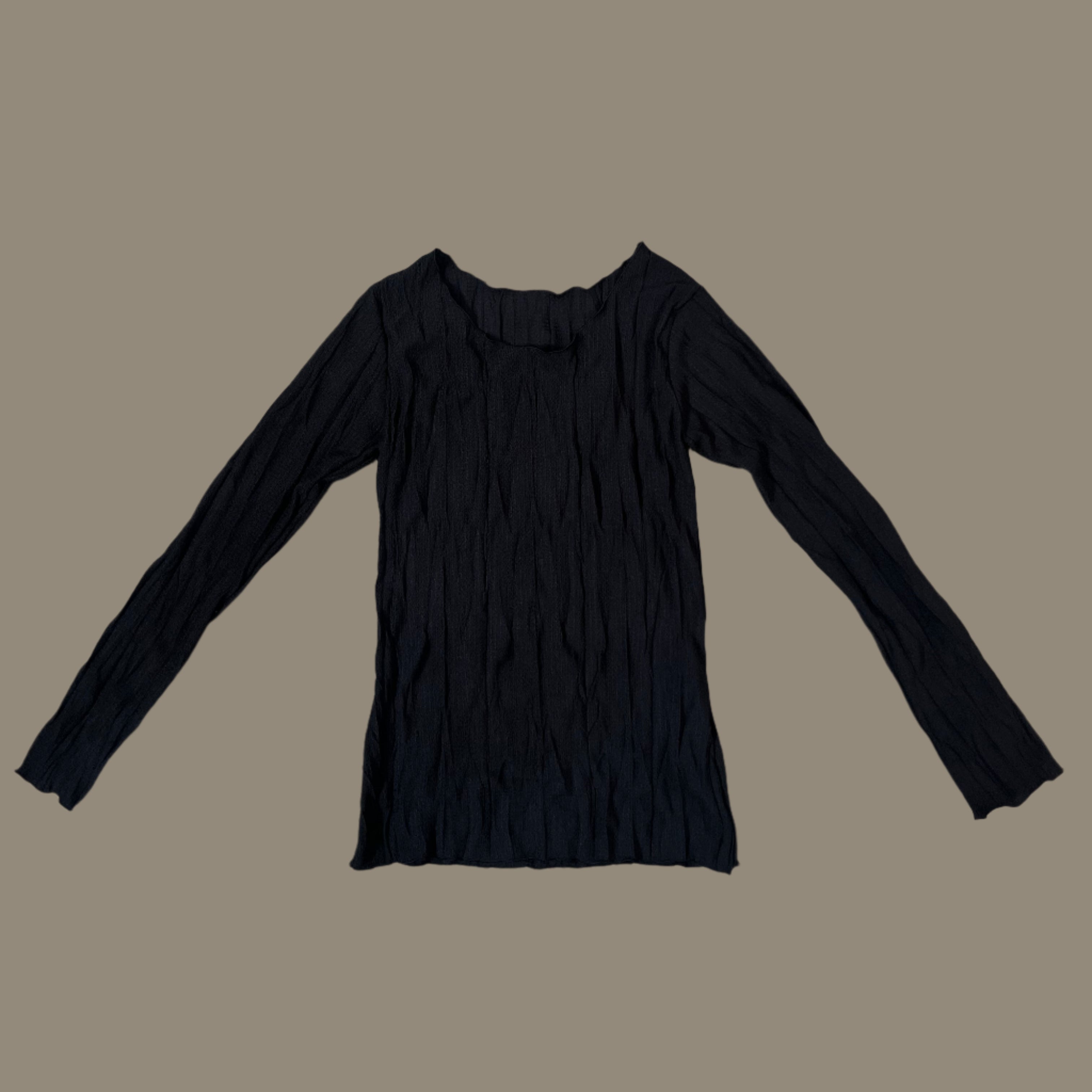 Yuna wrinkled longsleeve blouse with tie