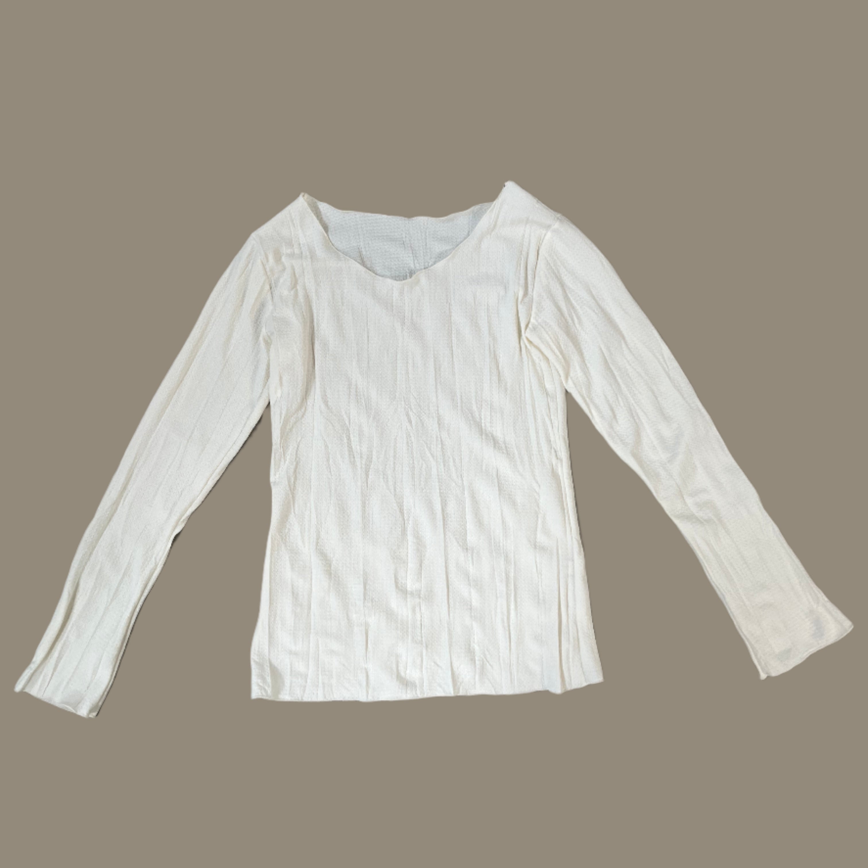 Yuna wrinkled longsleeve blouse with tie