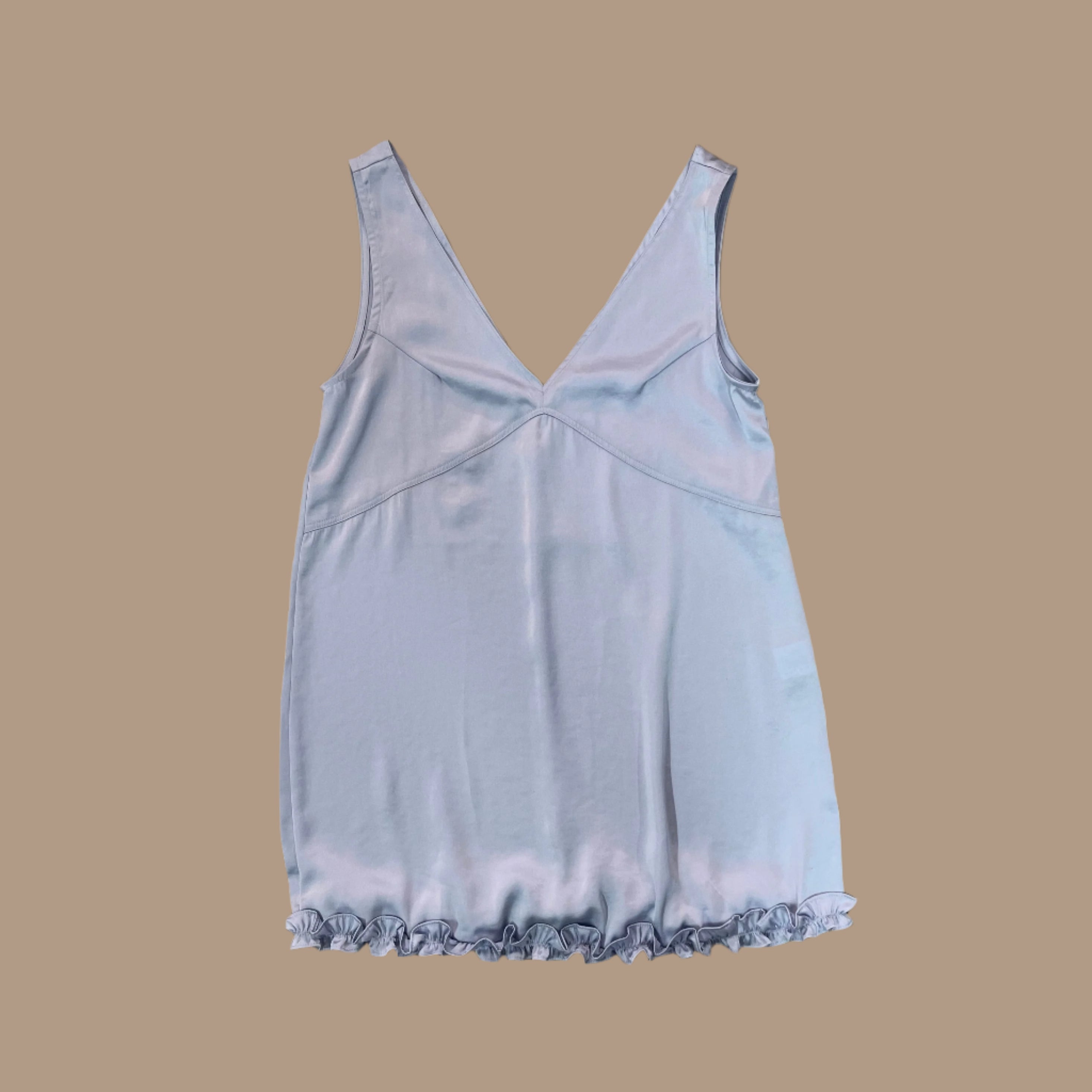 Flaw double v neck satin blouse