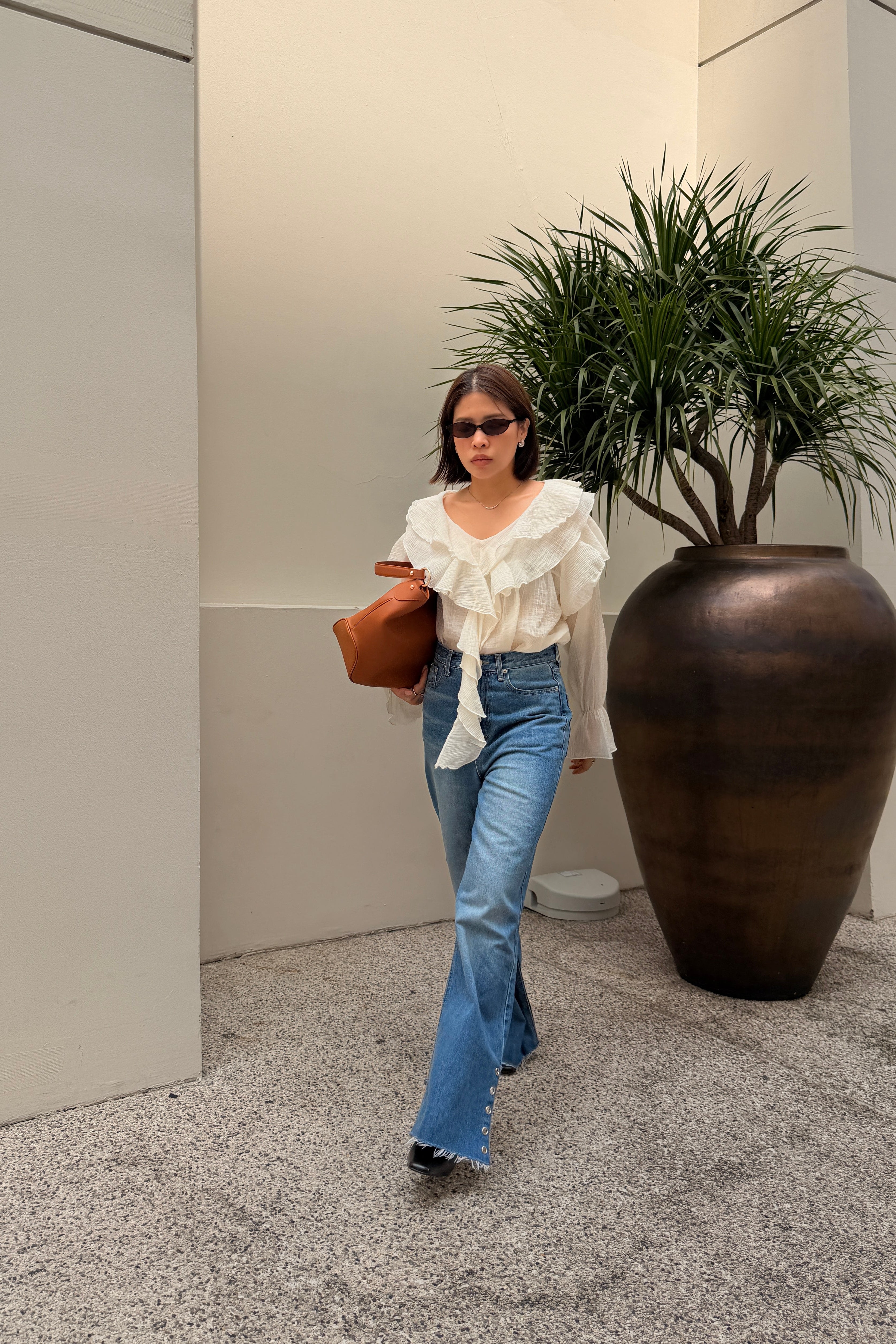 Arki ruffle boho blouse