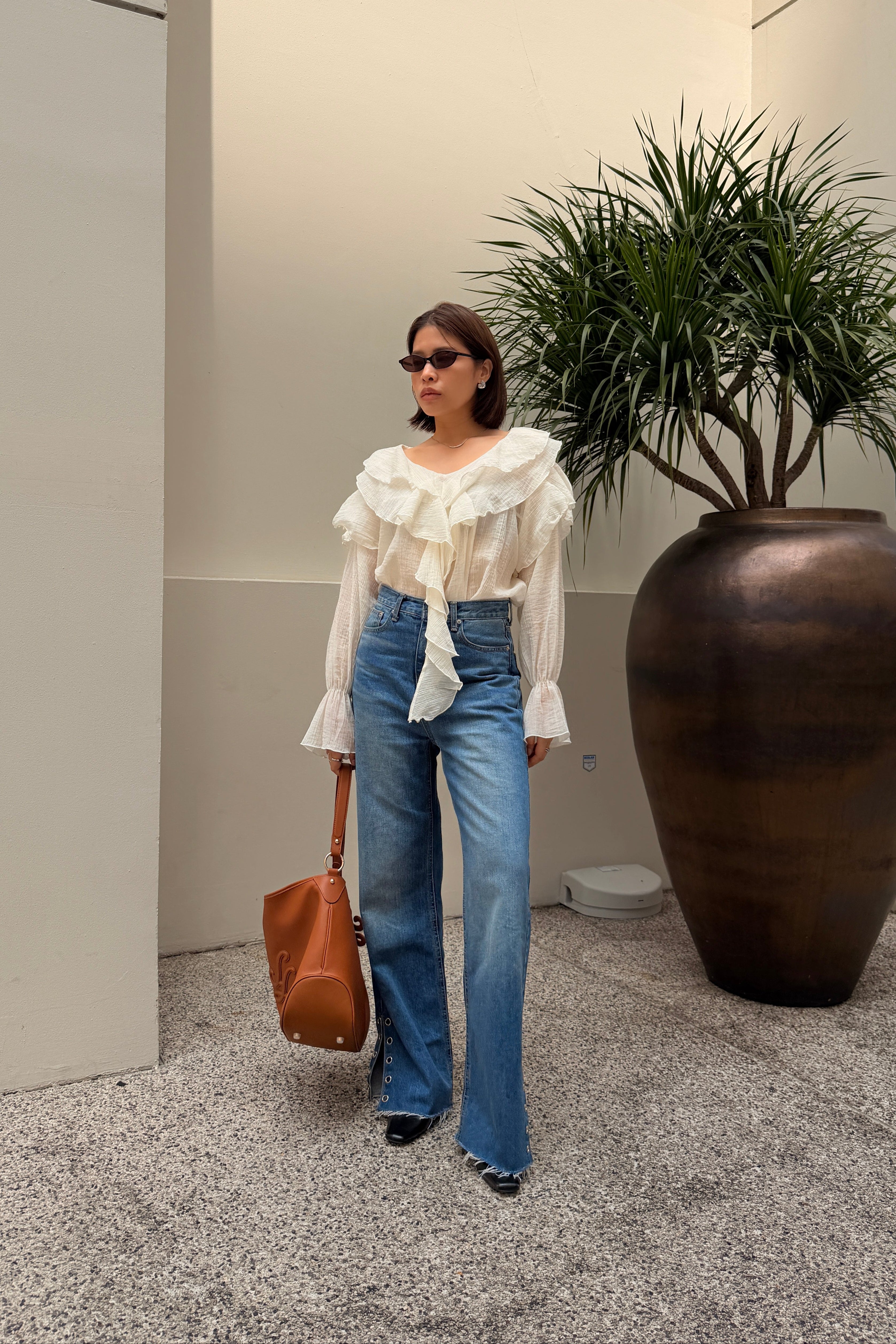 Arki ruffle boho blouse