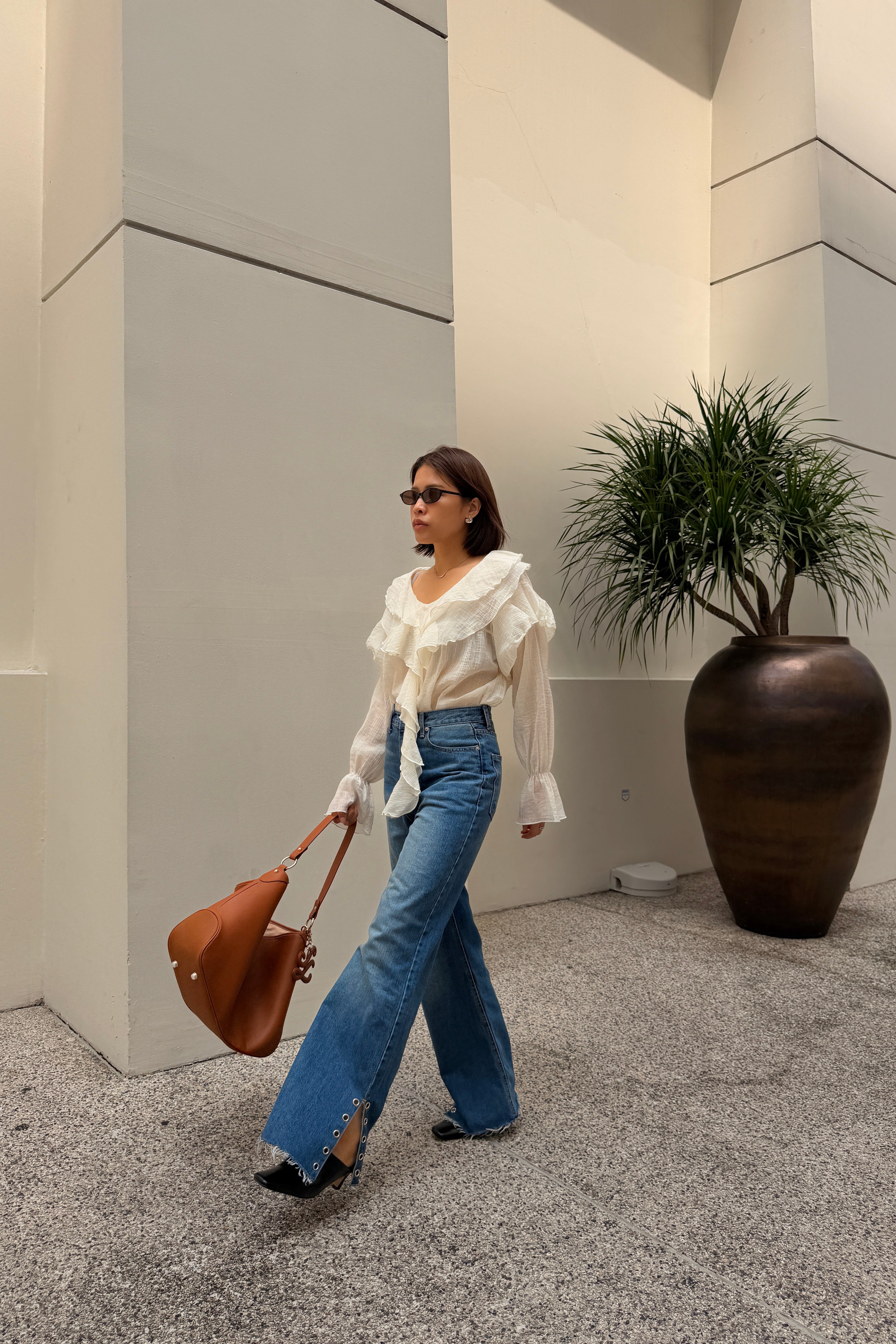 Arki ruffle boho blouse