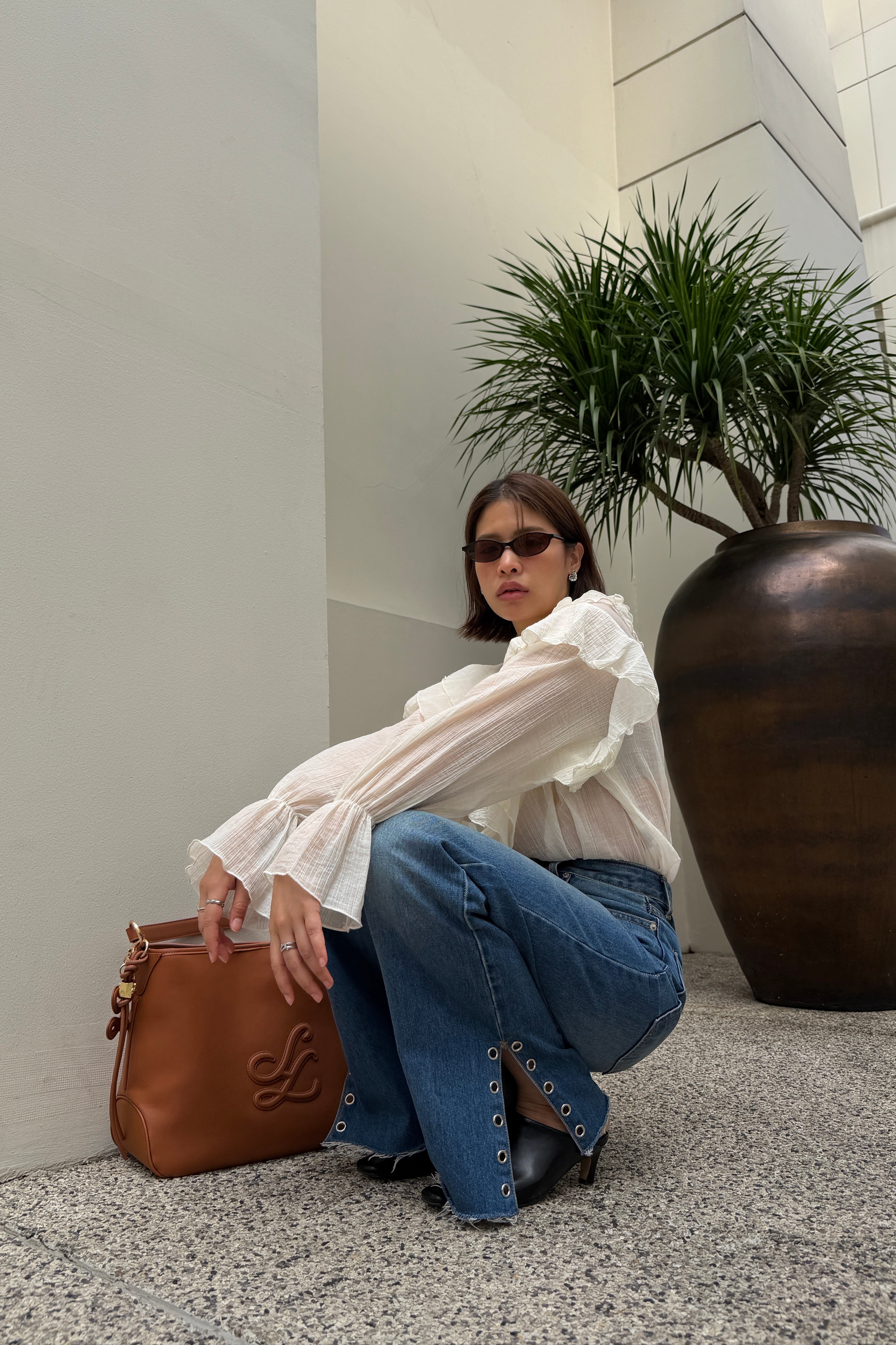 Arki ruffle boho blouse