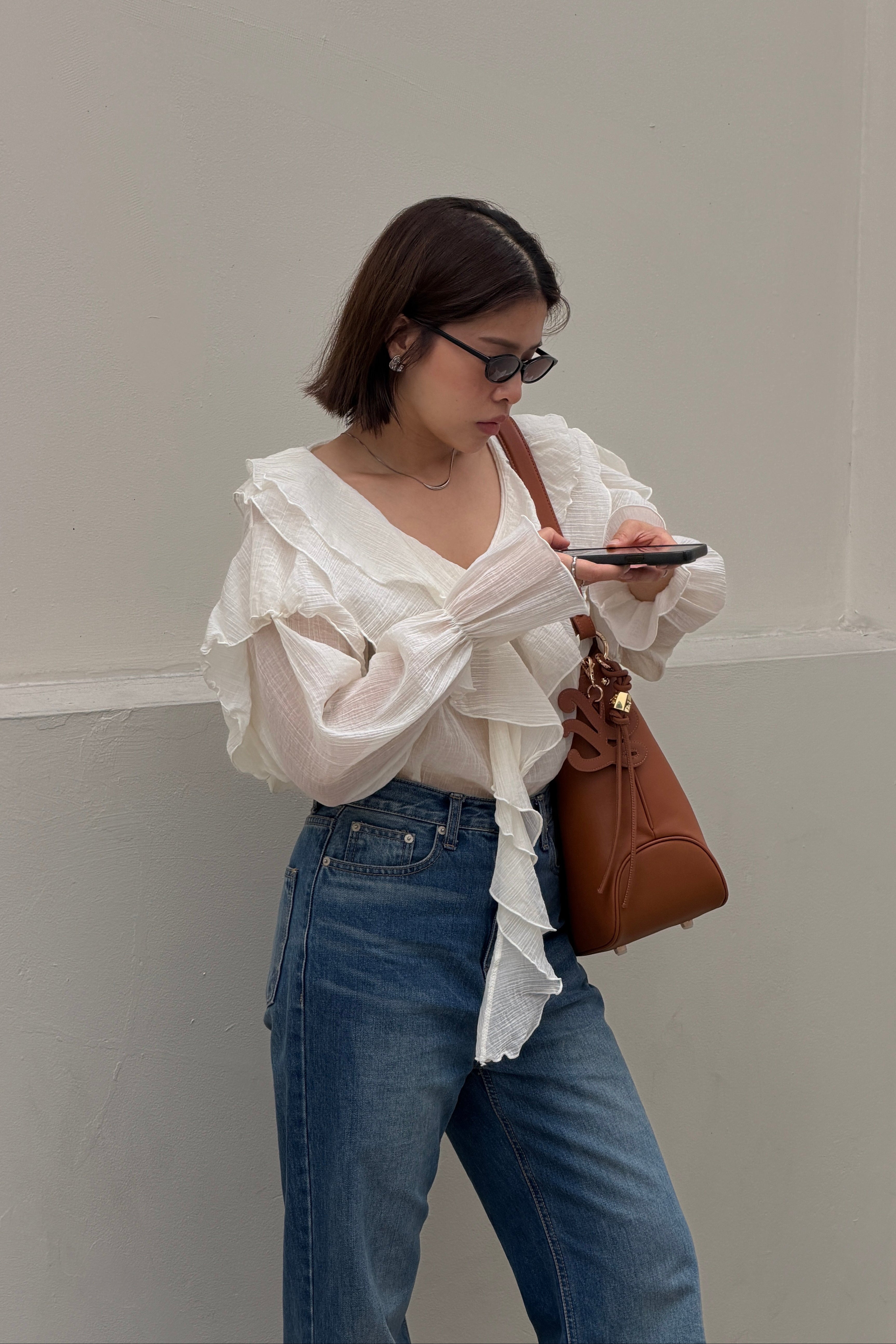 Arki ruffle boho blouse