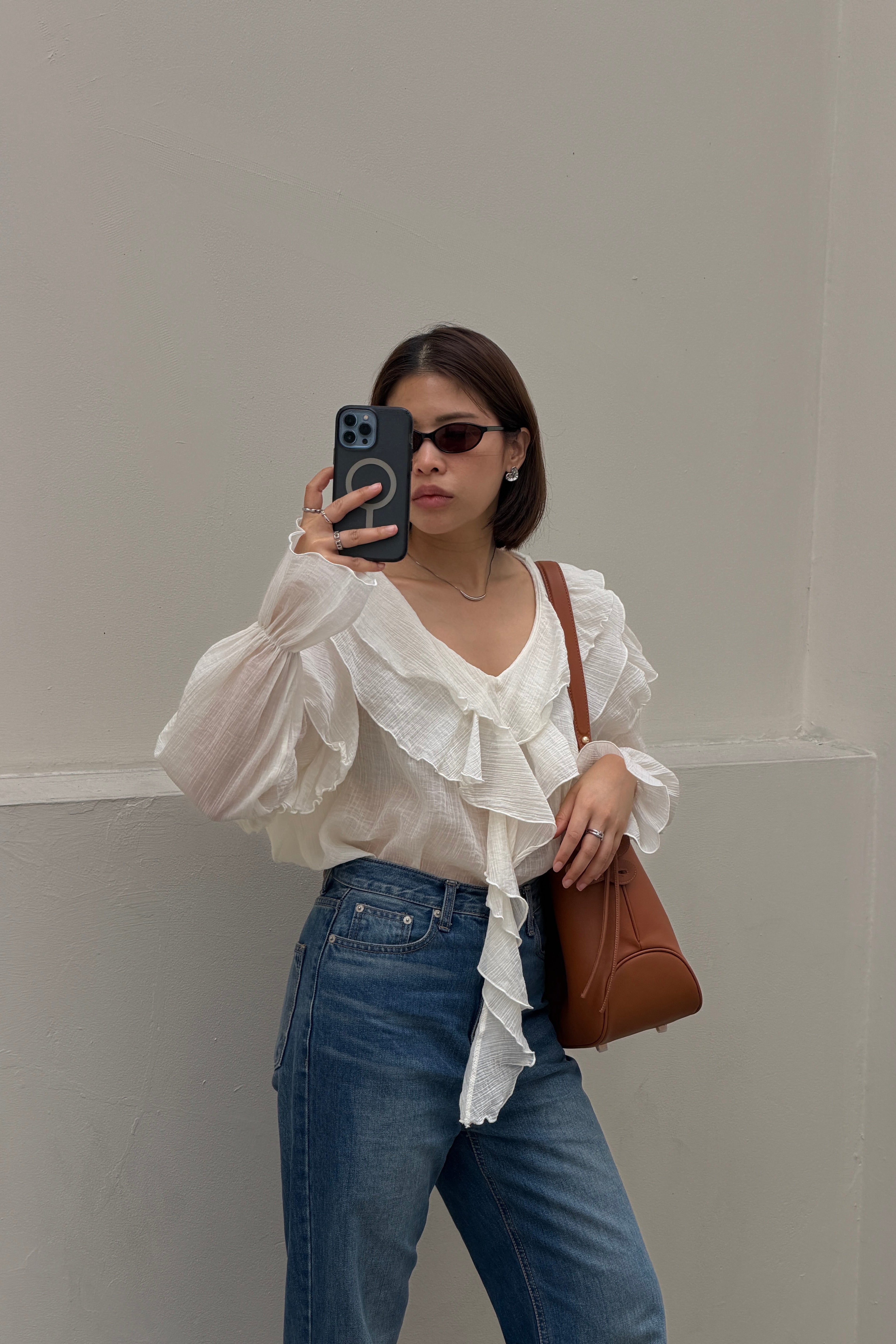 Arki ruffle boho blouse