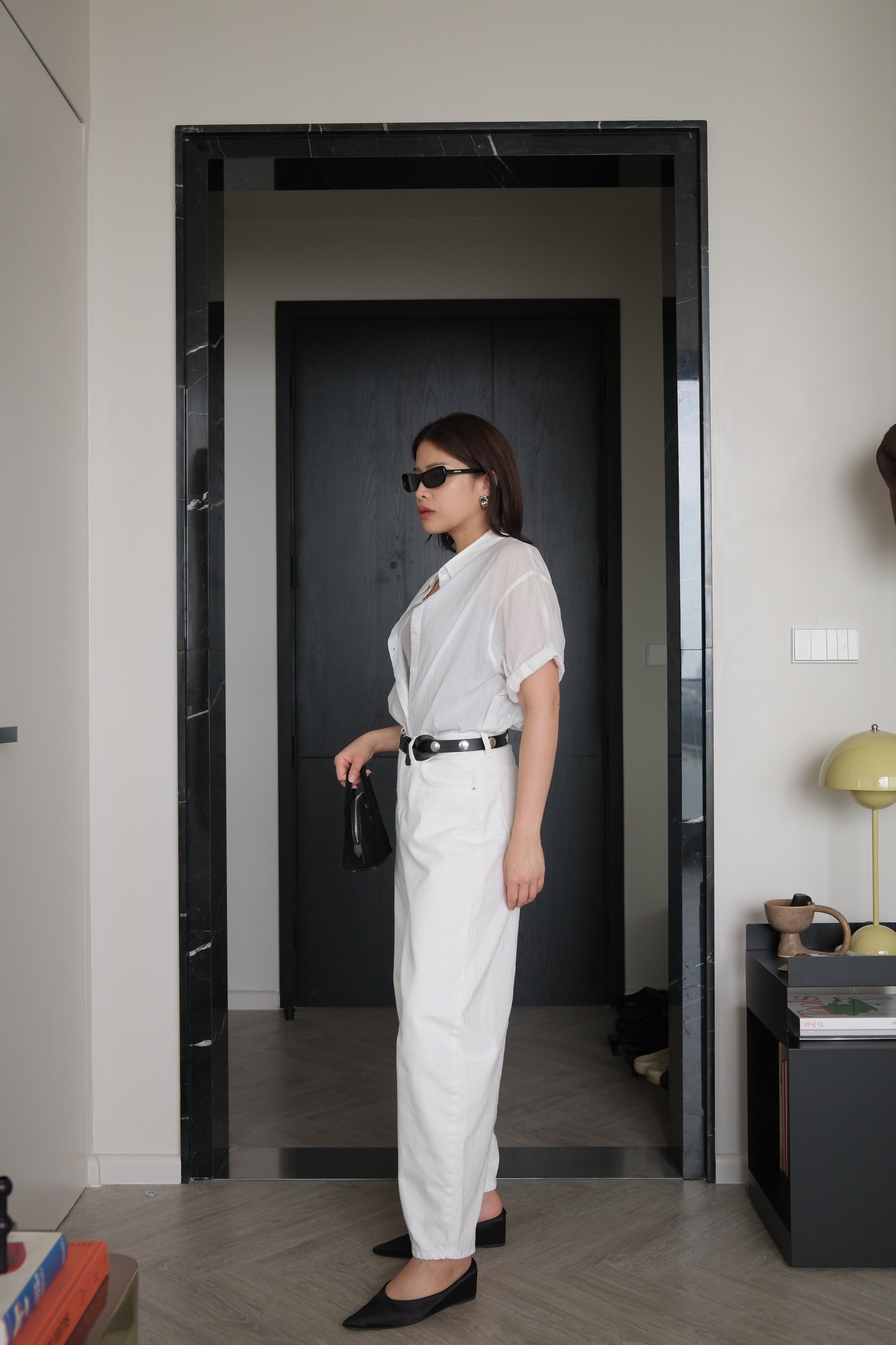 rolled-up sleeve lightweight shirt