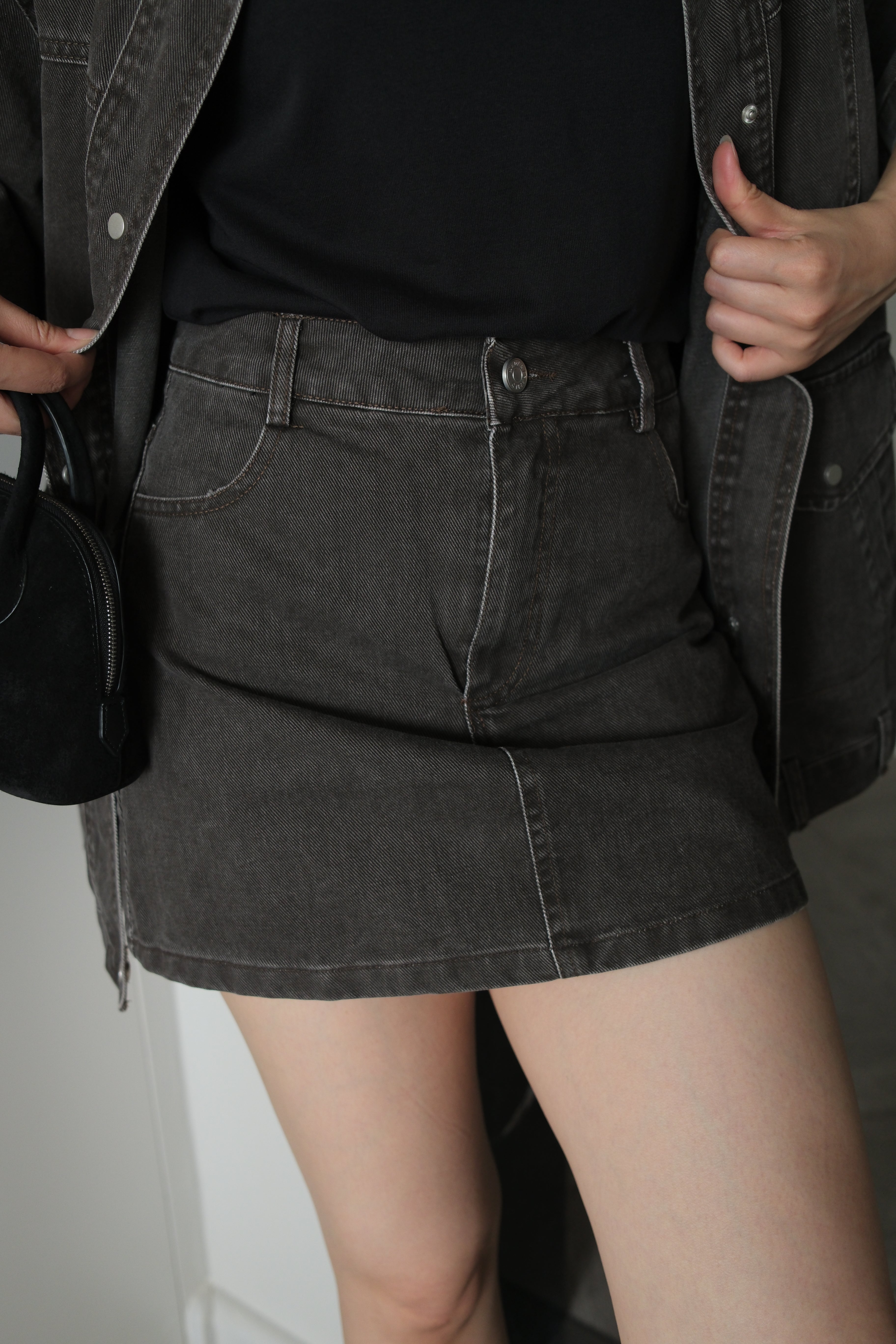 Vintage Denim mini skirt (shorts inside)