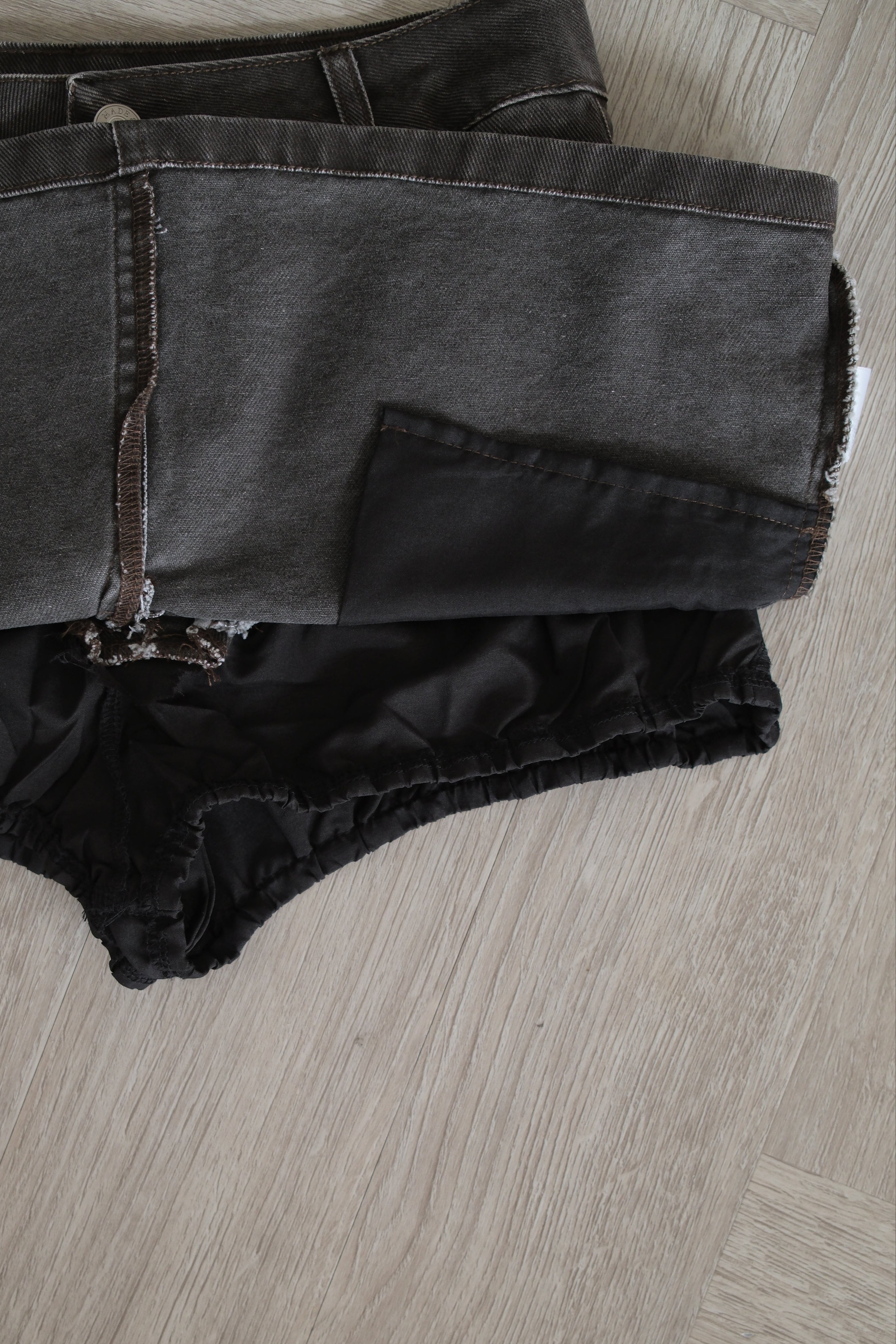 Vintage Denim mini skirt (shorts inside)