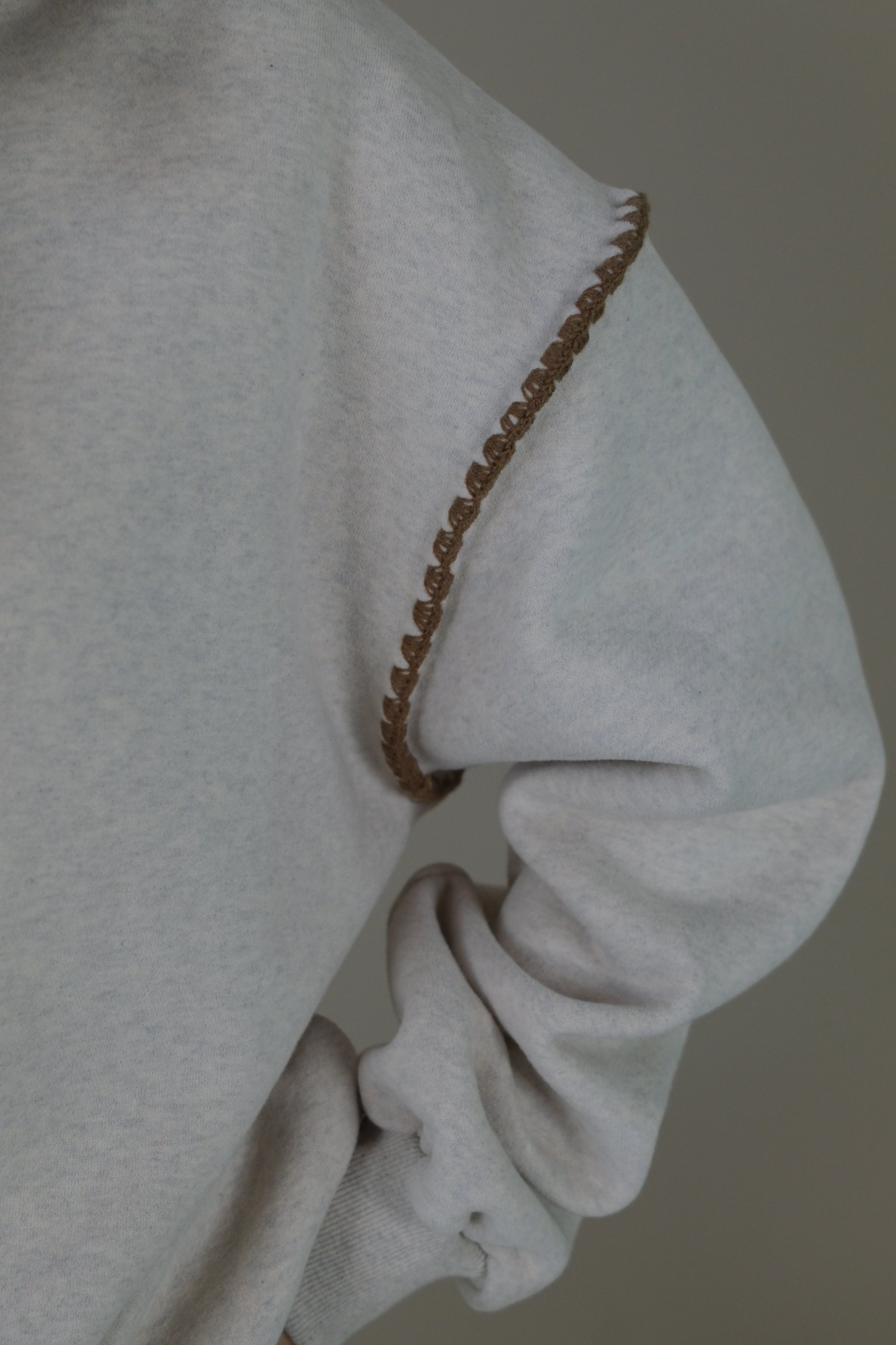 Fleece collar polo sweater