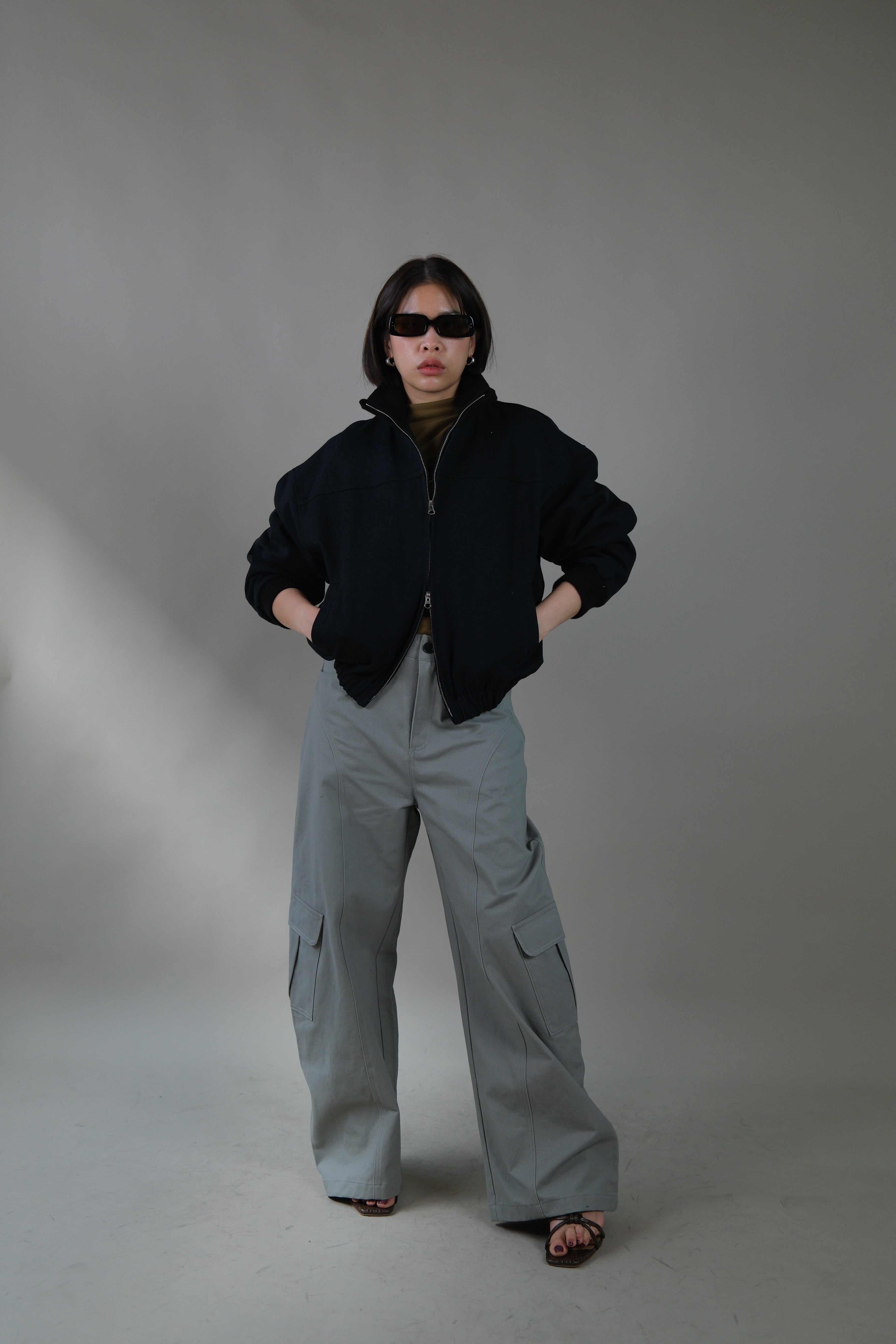 Frinze zip up bomber jacket