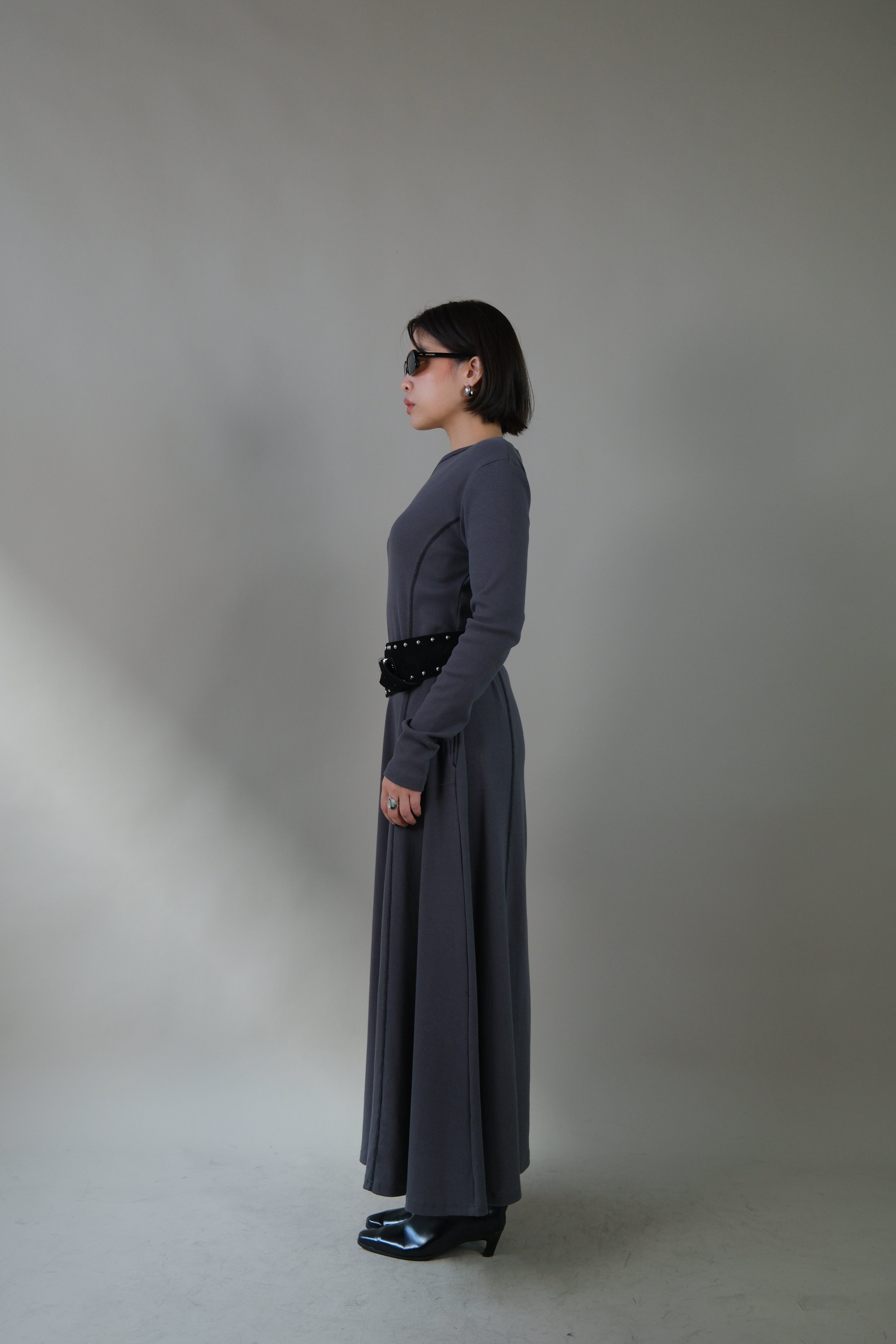 Silhouette cotton long sleeve maxi dress