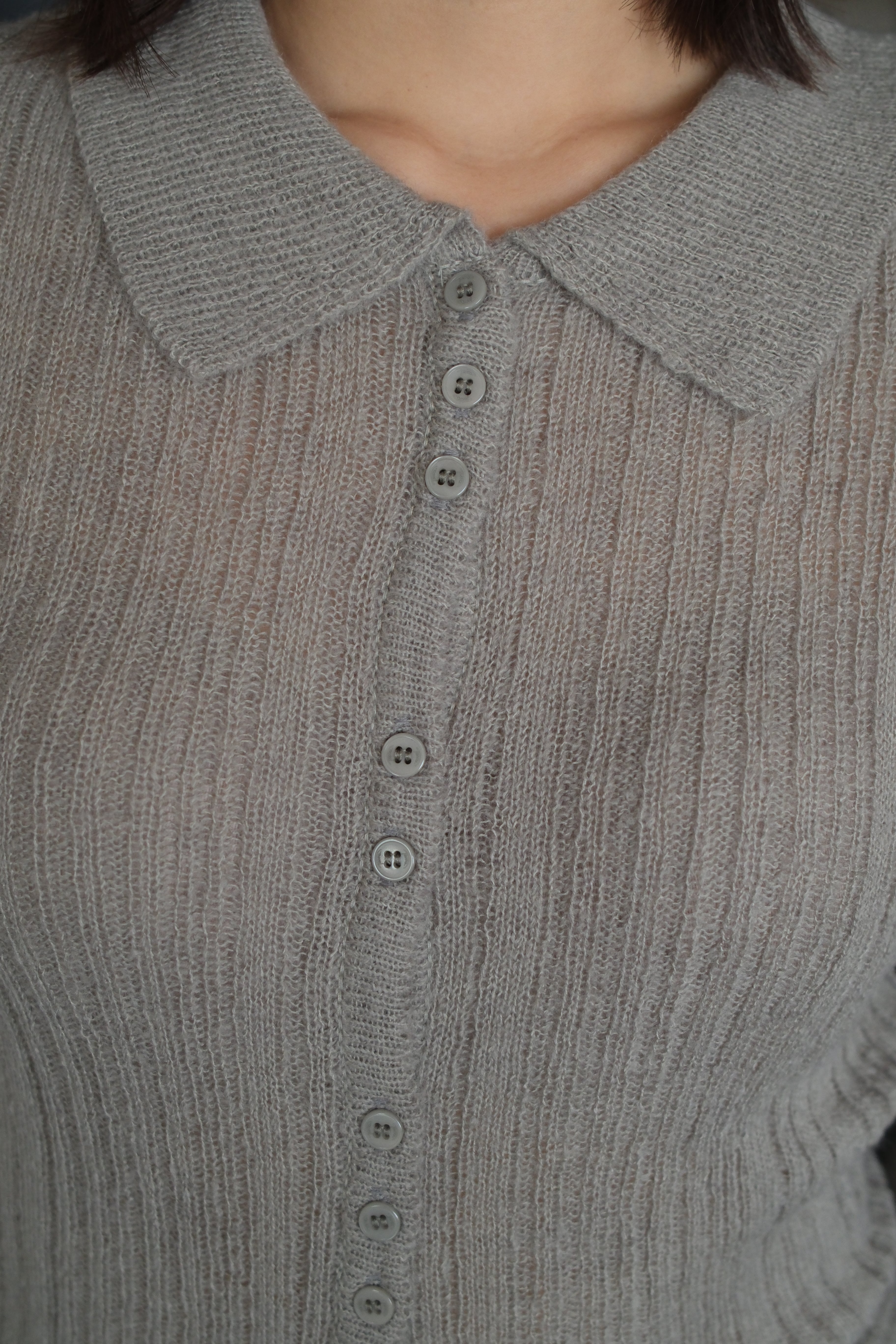 Fluffy cardigan with triangle scarf set