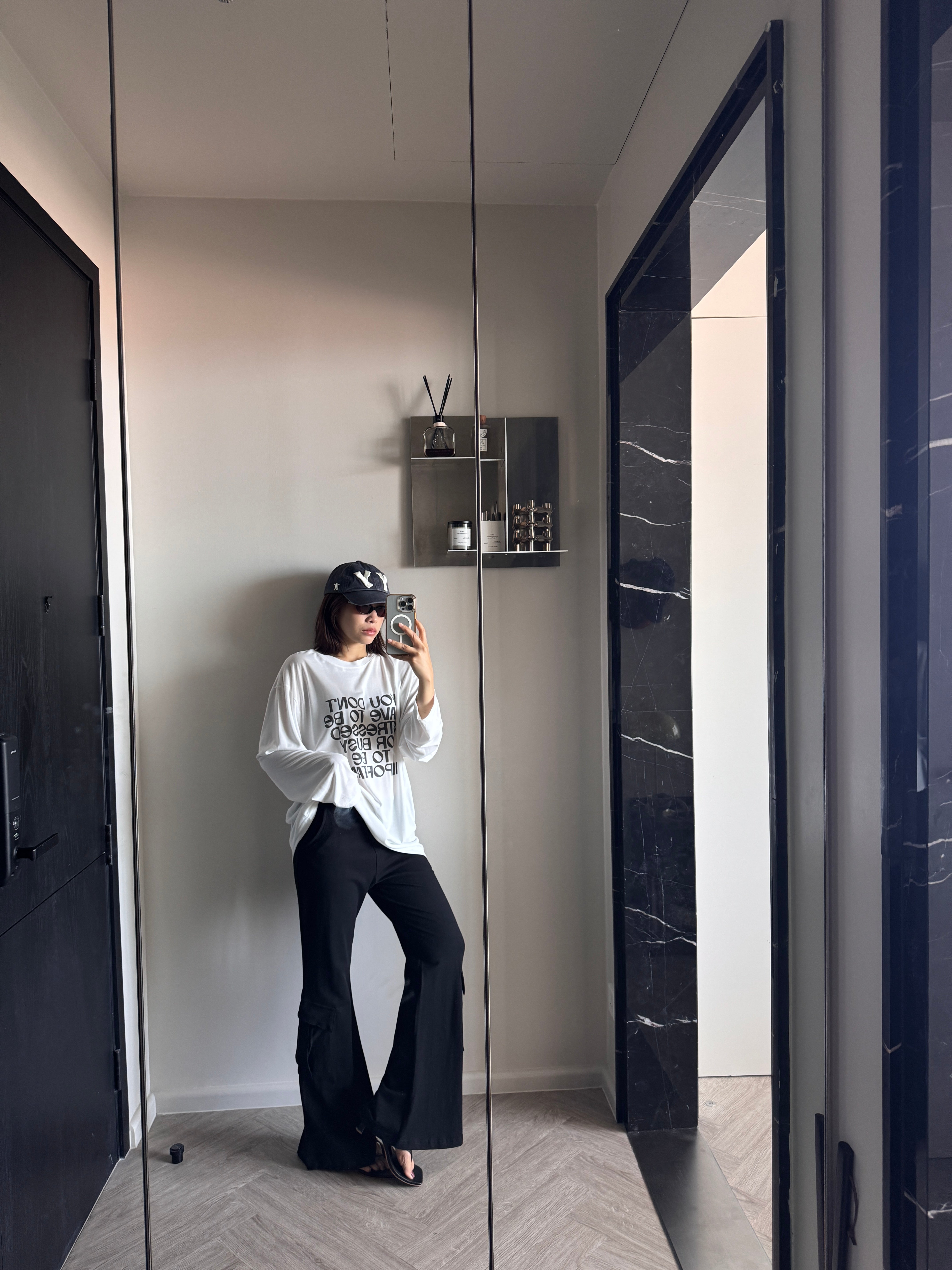 Vintage cargo flared pants