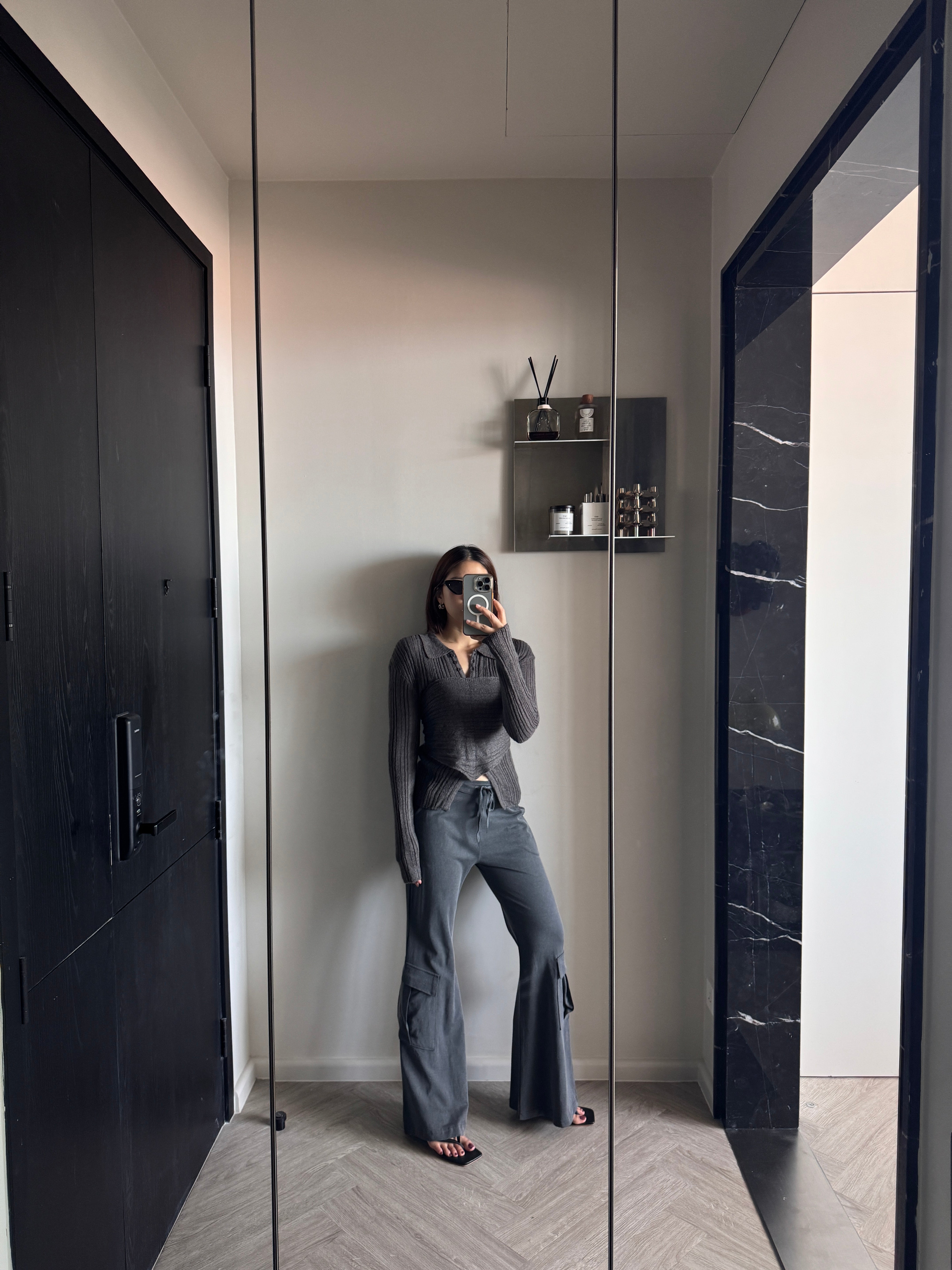 Vintage cargo flared pants