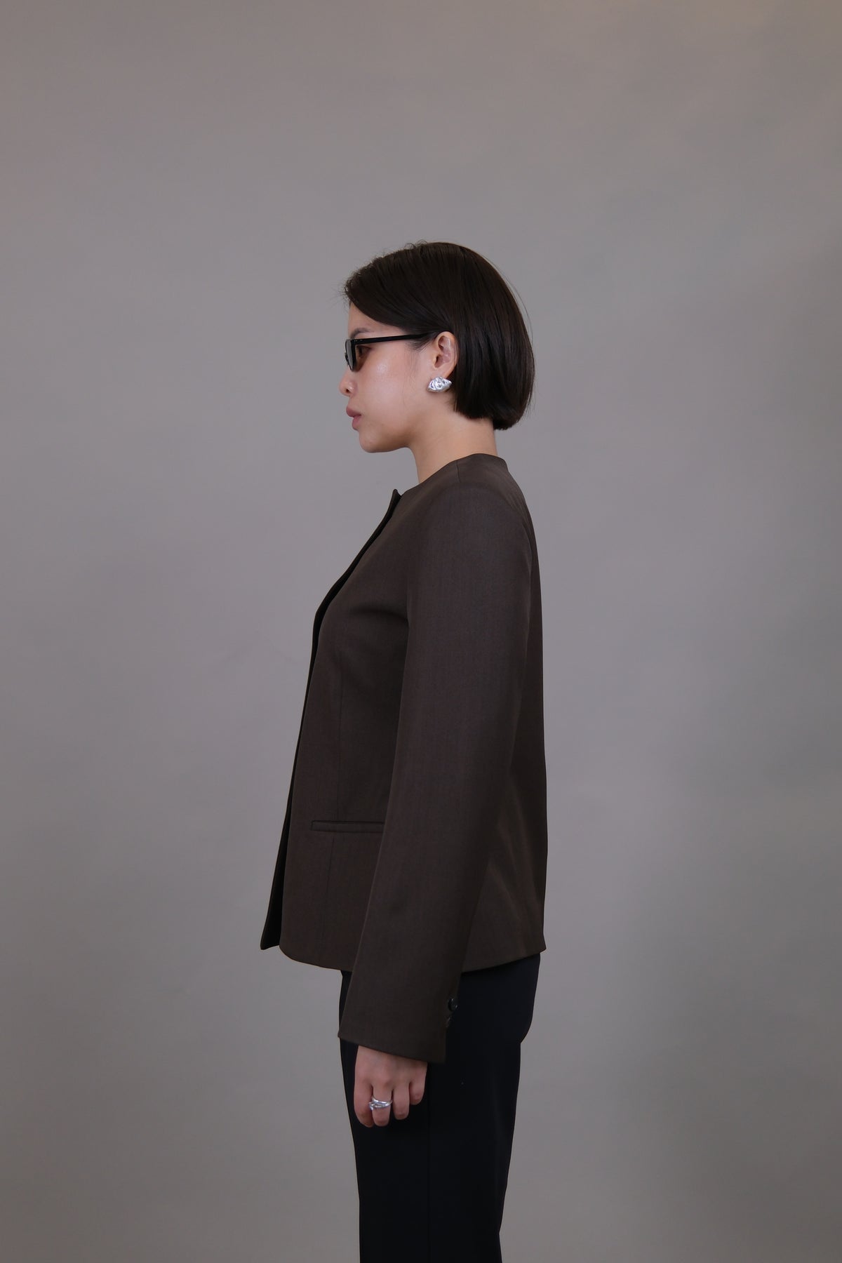 Celine Sculpted Collarless Blazer