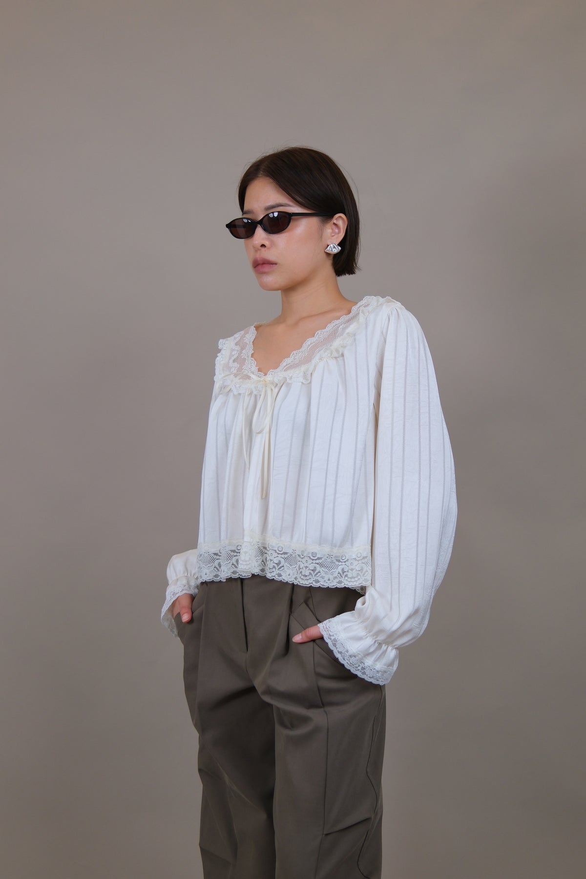 Celeste Lace Ruffle Blouse