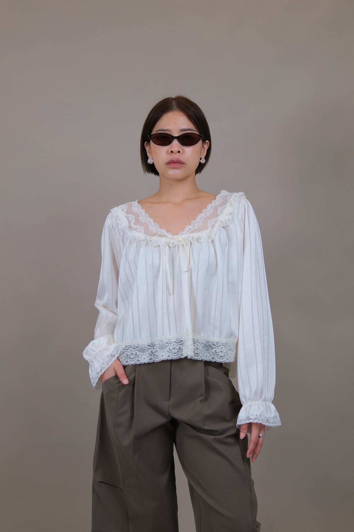 Celeste Lace Ruffle Blouse