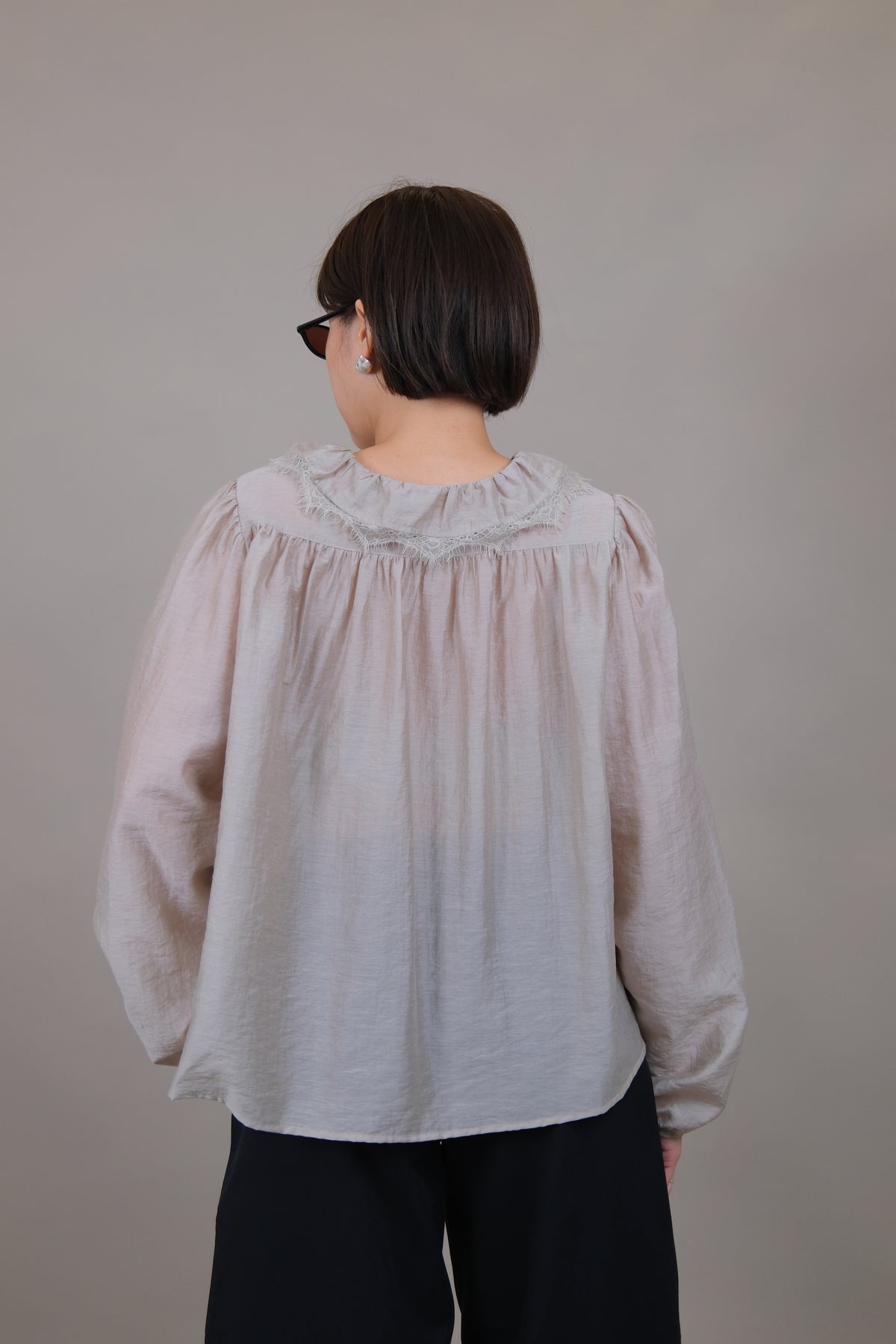 Elodie Ruffle Lace Sheer Blouse