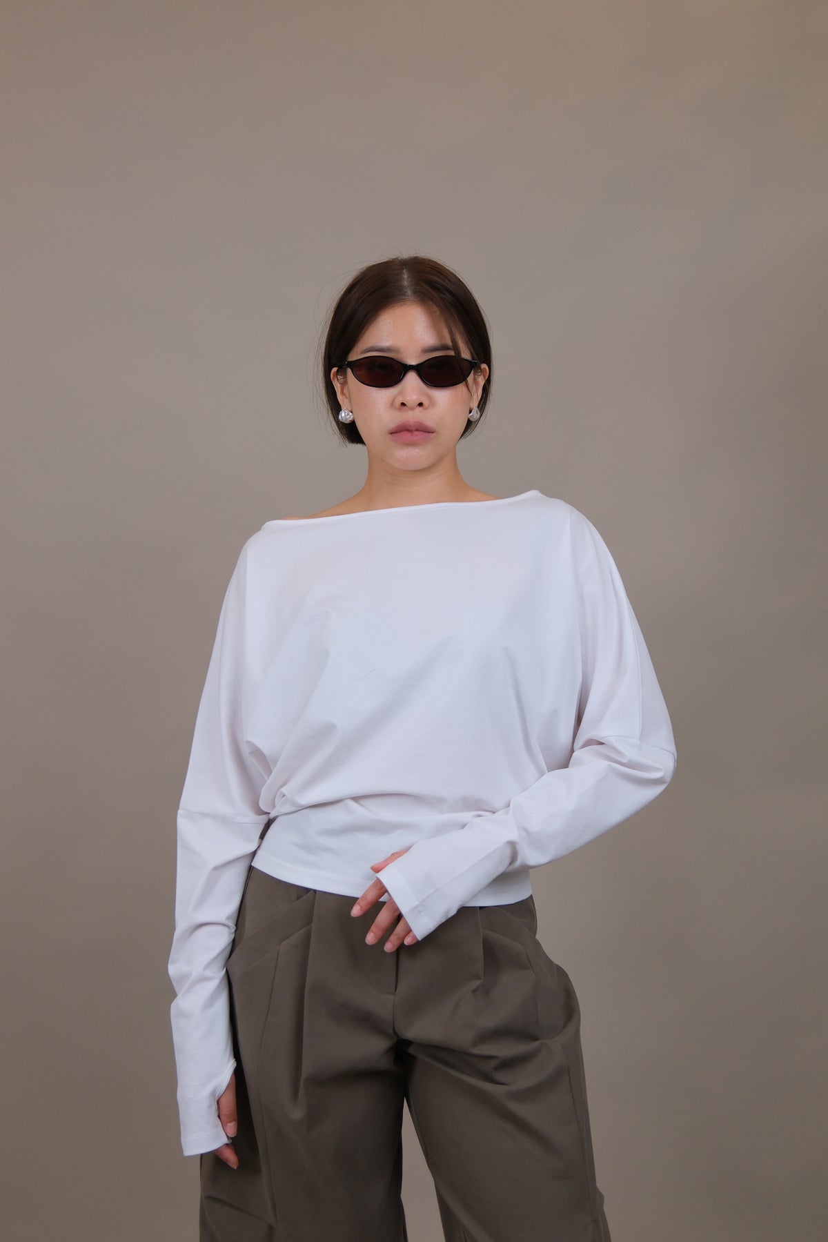 Noelle Thumbhole Boat Neck Top