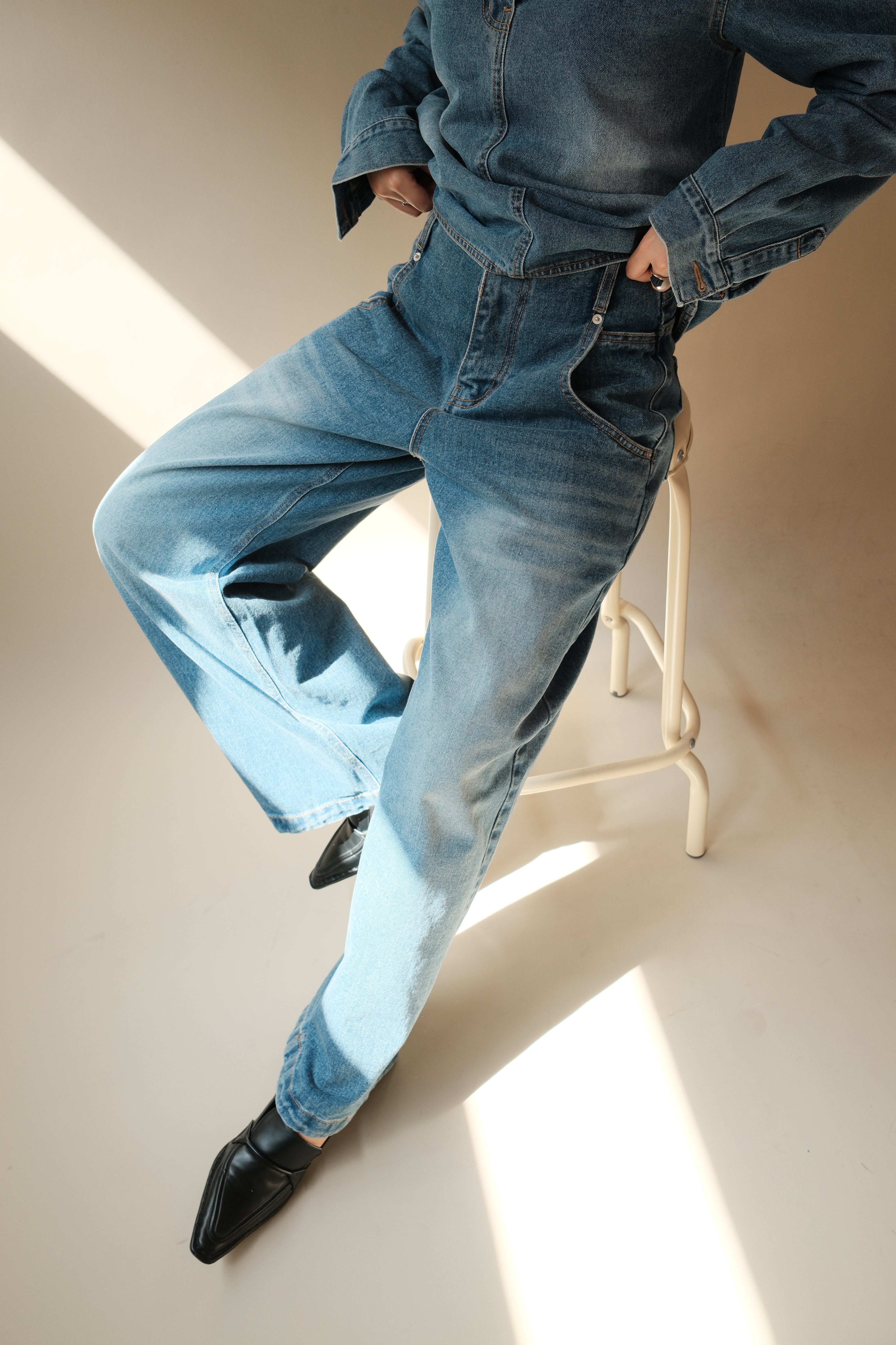 Coucou Large pocket wide leg jeans