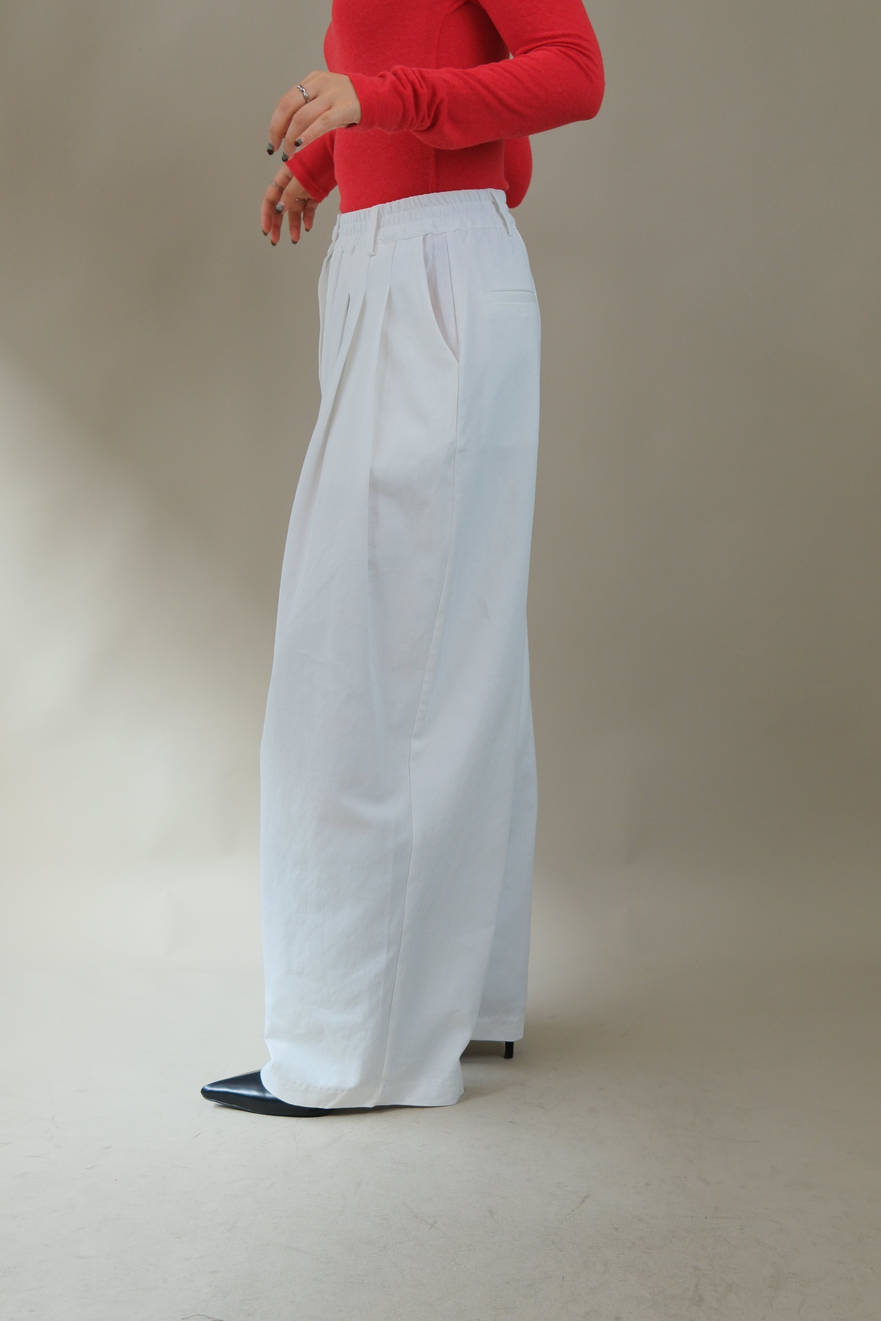 Polly elasticated waist wide leg pants