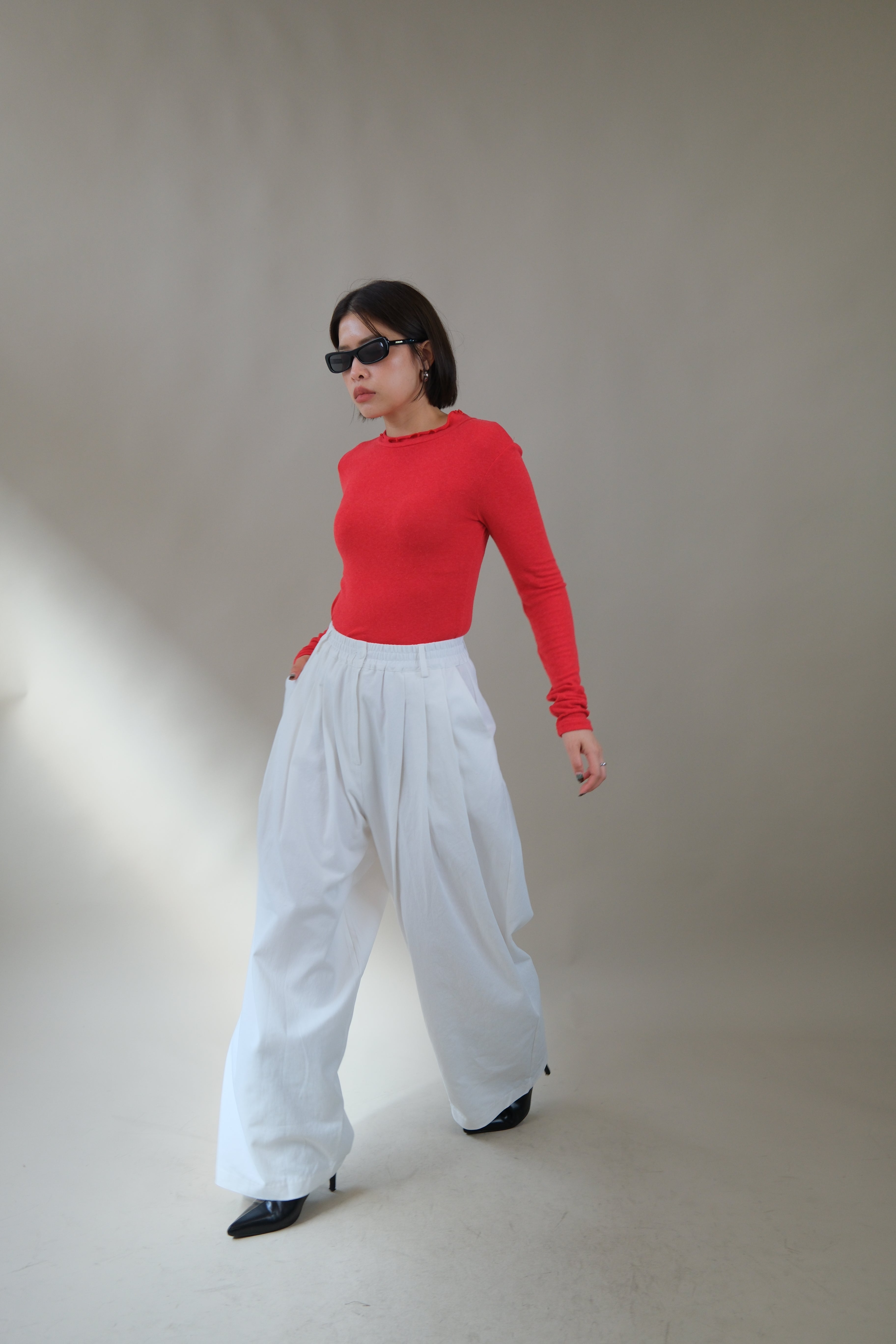 Polly elasticated waist wide leg pants