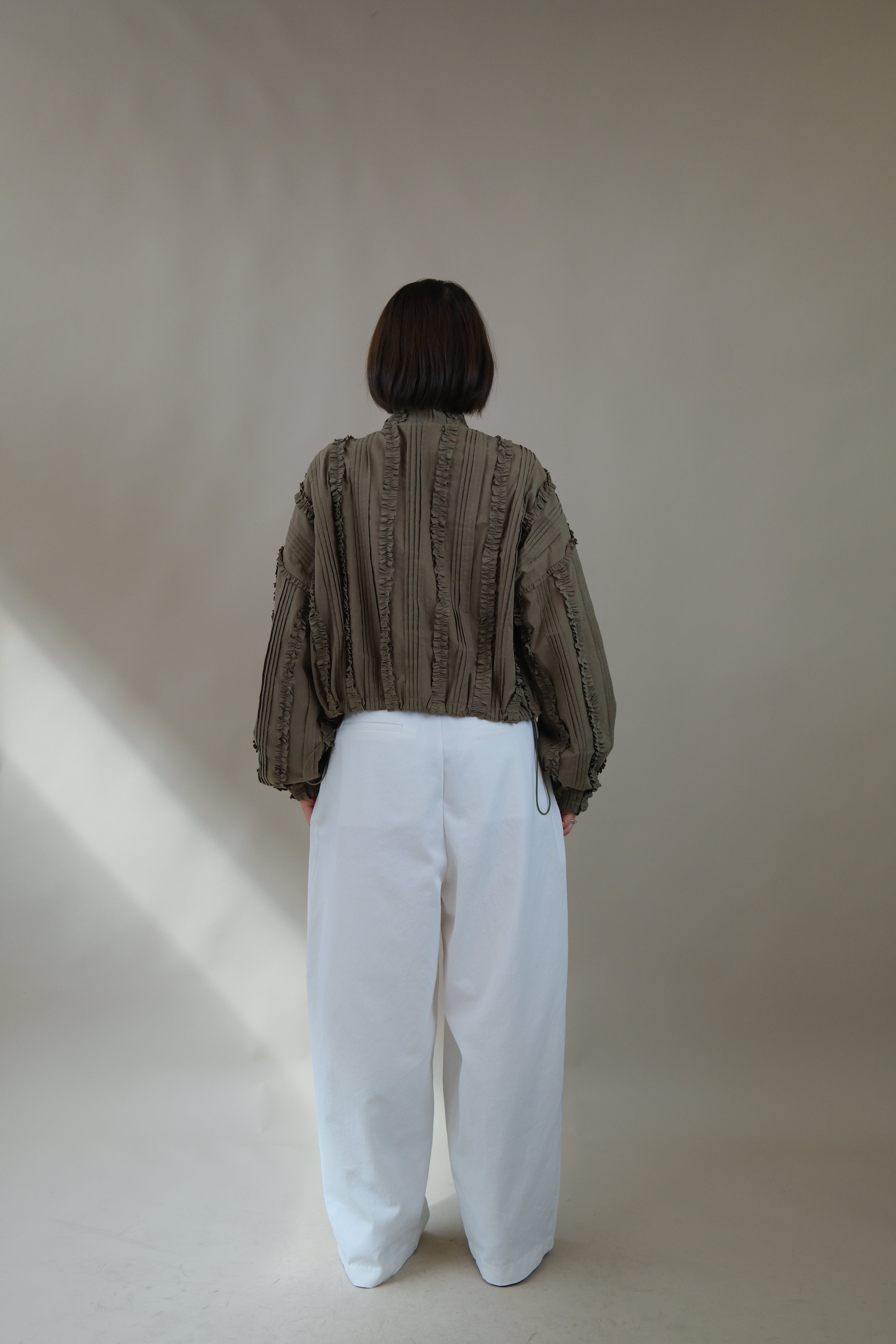 Ella ruffle bomber jacket